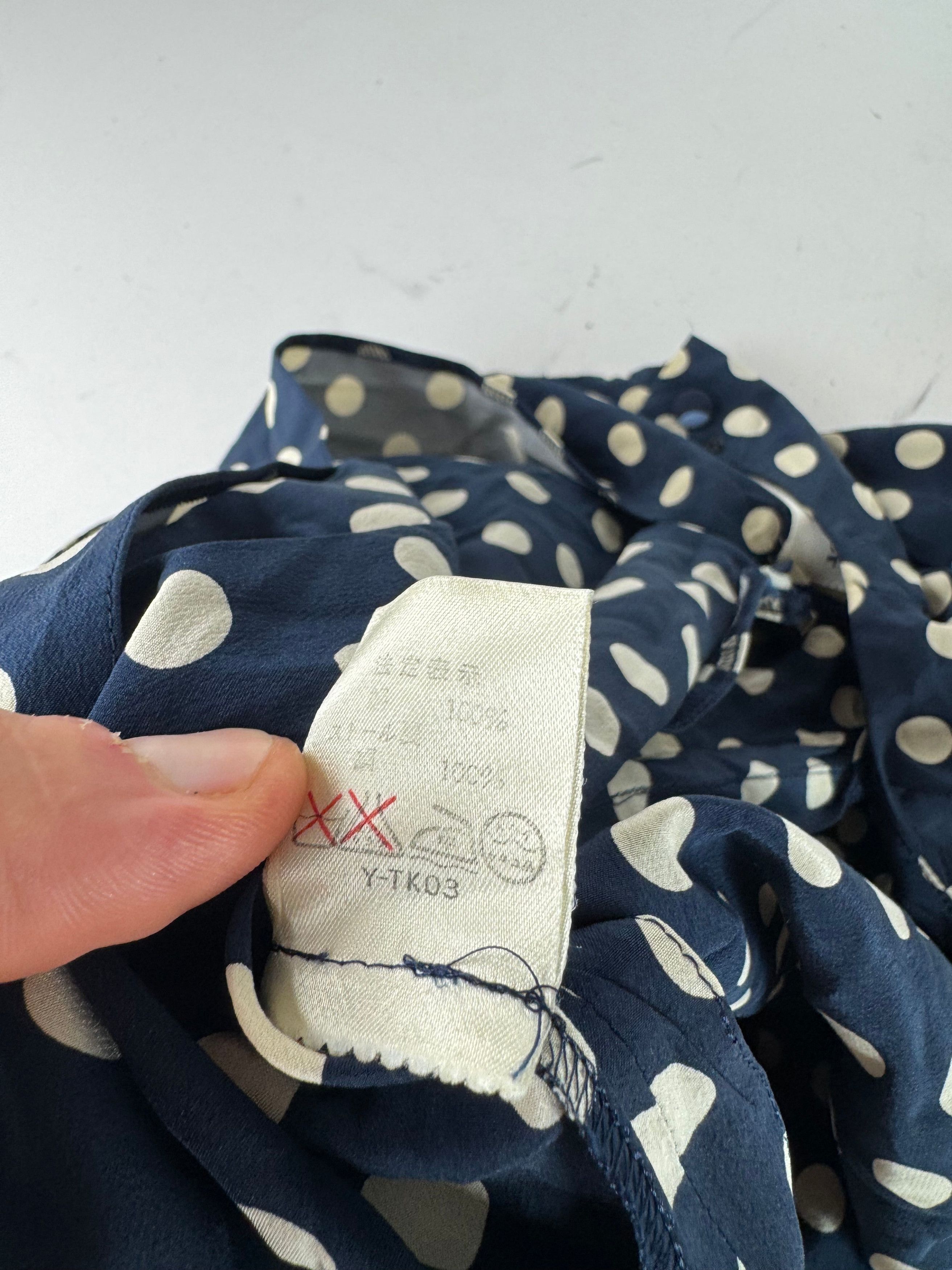 Dior Vintage polkadot Silk Dress navy White L Size M / US 6-8 / IT 42-44 - 11 Thumbnail