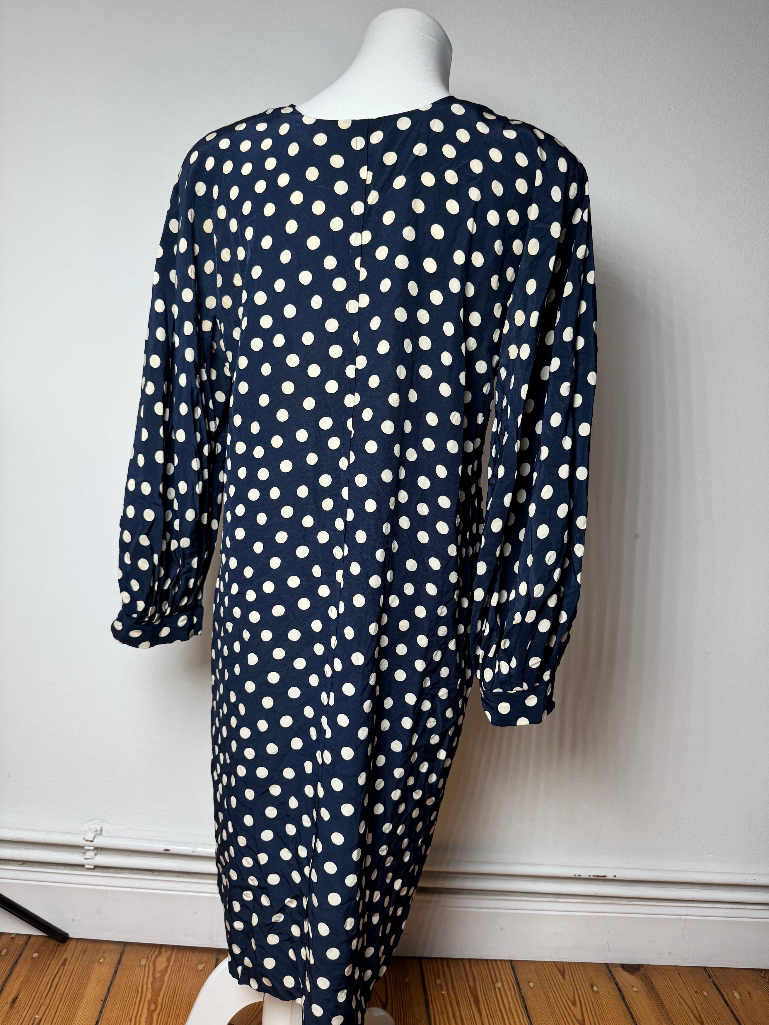 Dior Vintage polkadot Silk Dress navy White L Size M / US 6-8 / IT 42-44 - 13 Thumbnail