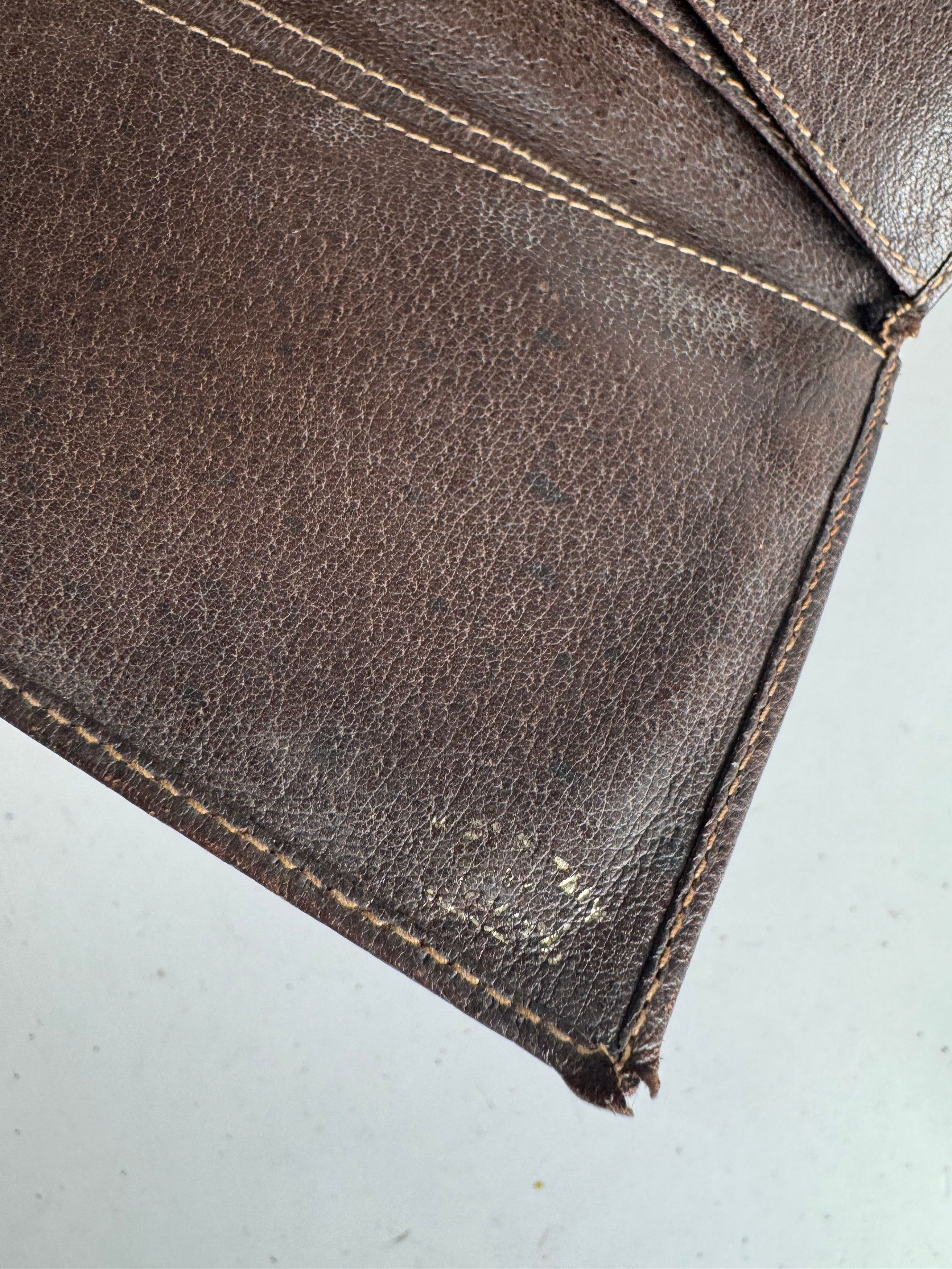 Gucci Vintage Monogram Leather Wallet Grey Brown Size ONE SIZE - 5 Thumbnail