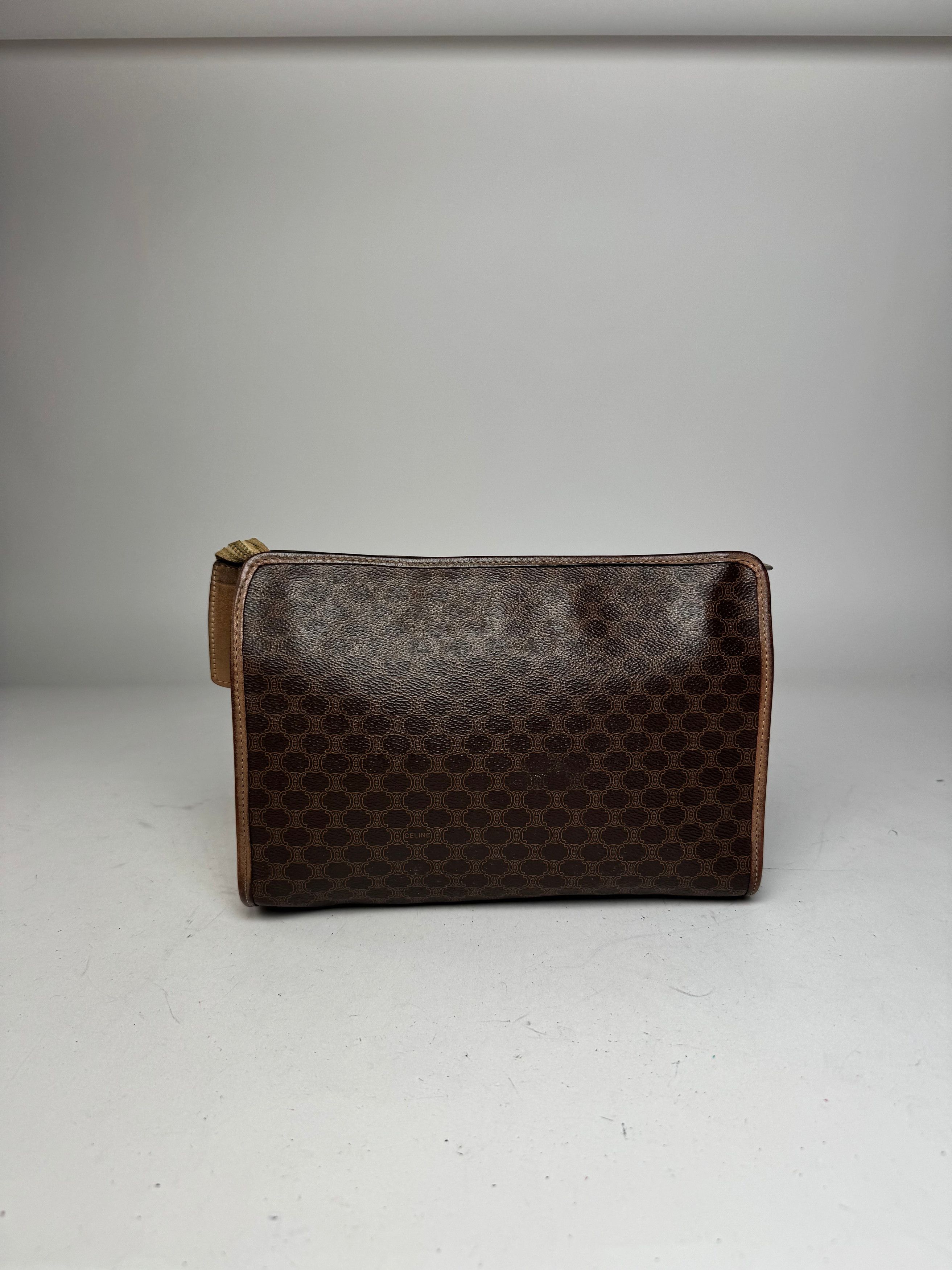 Celine Vintage Monogram Leather Clutch Brown Size ONE SIZE - 15 Thumbnail