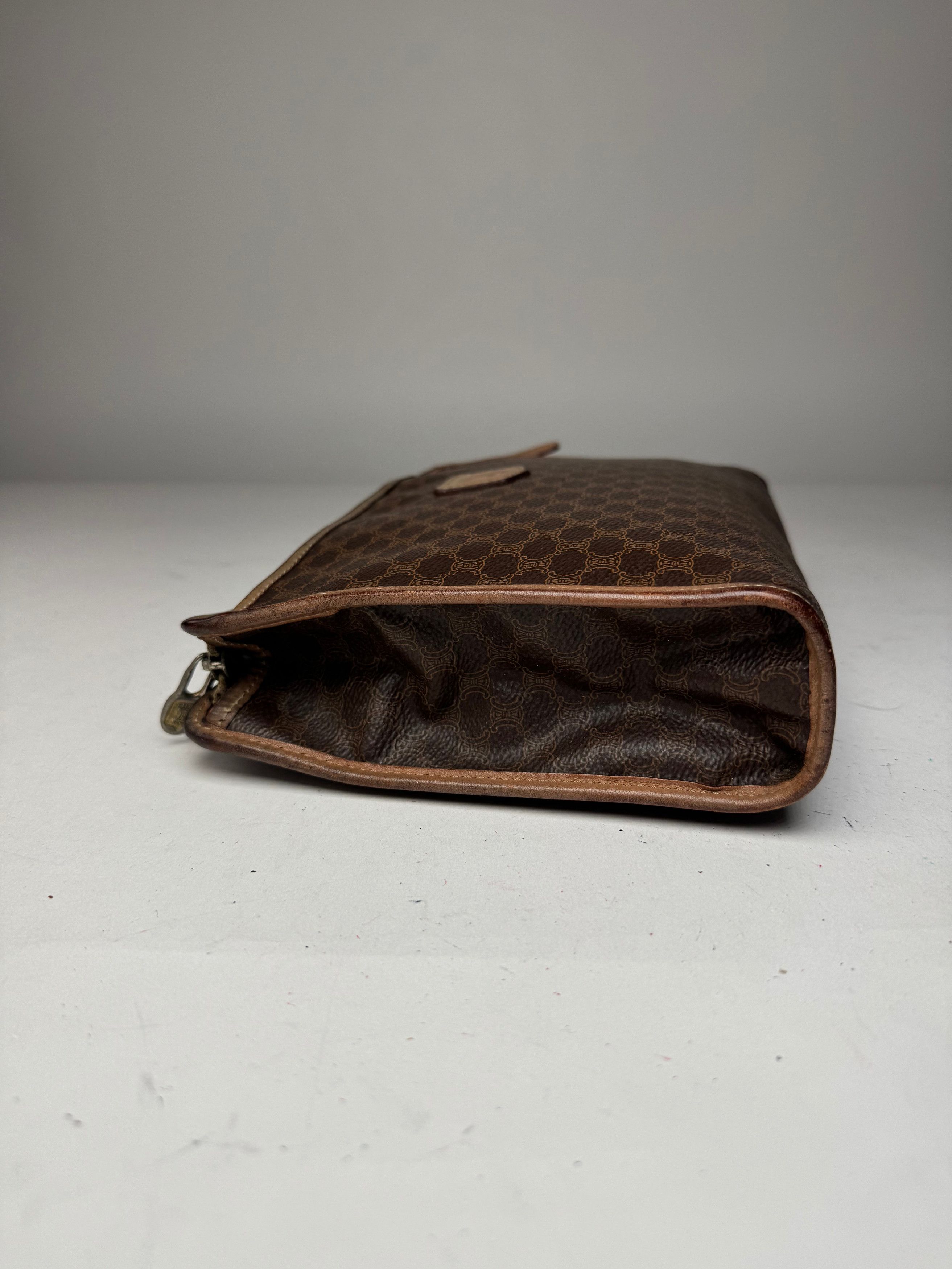 Celine Vintage Monogram Leather Clutch Brown Size ONE SIZE - 7 Thumbnail