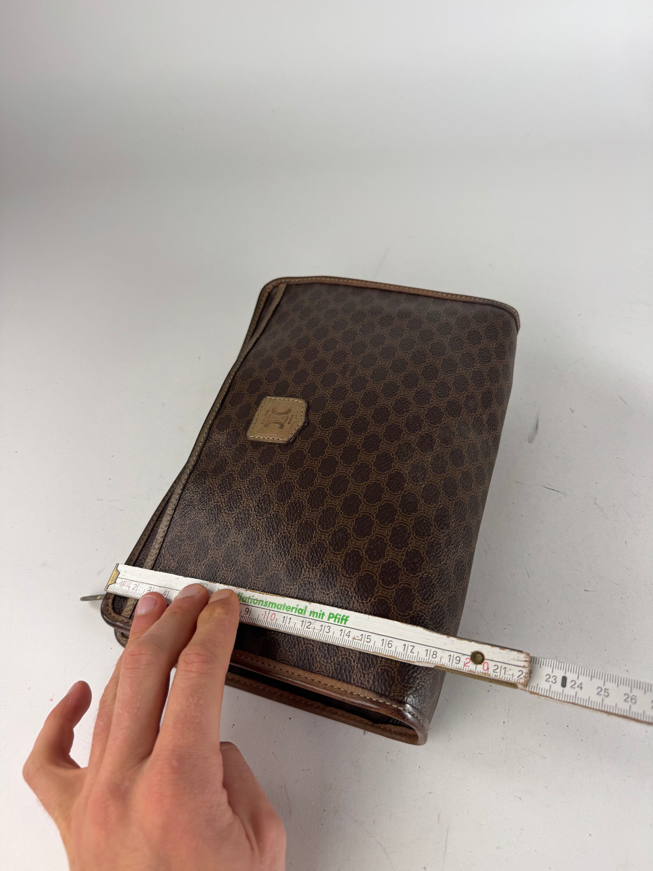 Celine Vintage Monogram Leather Clutch Brown Size ONE SIZE - 12 Thumbnail
