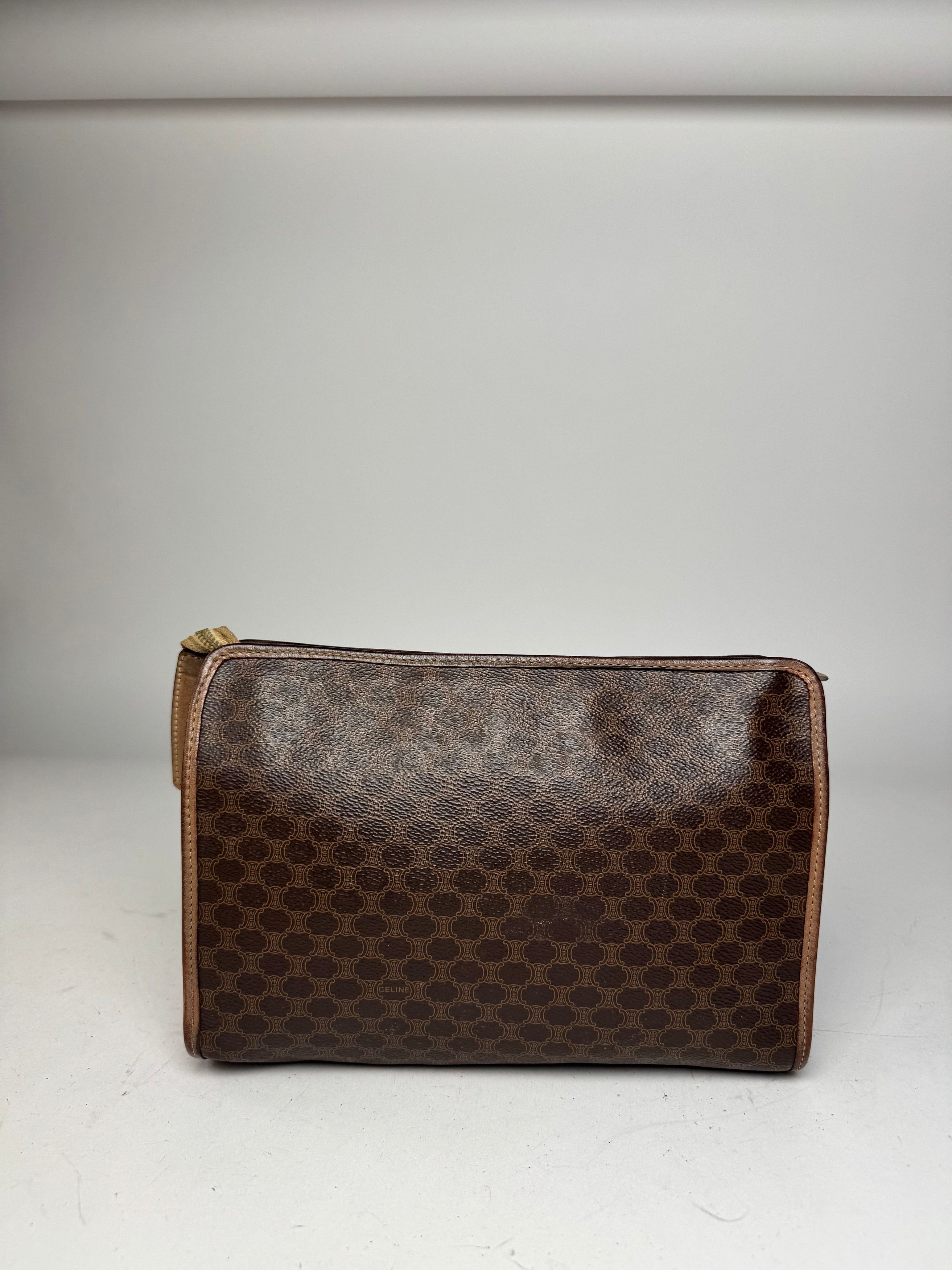 Celine Vintage Monogram Leather Clutch Brown Size ONE SIZE - 2 Thumbnail