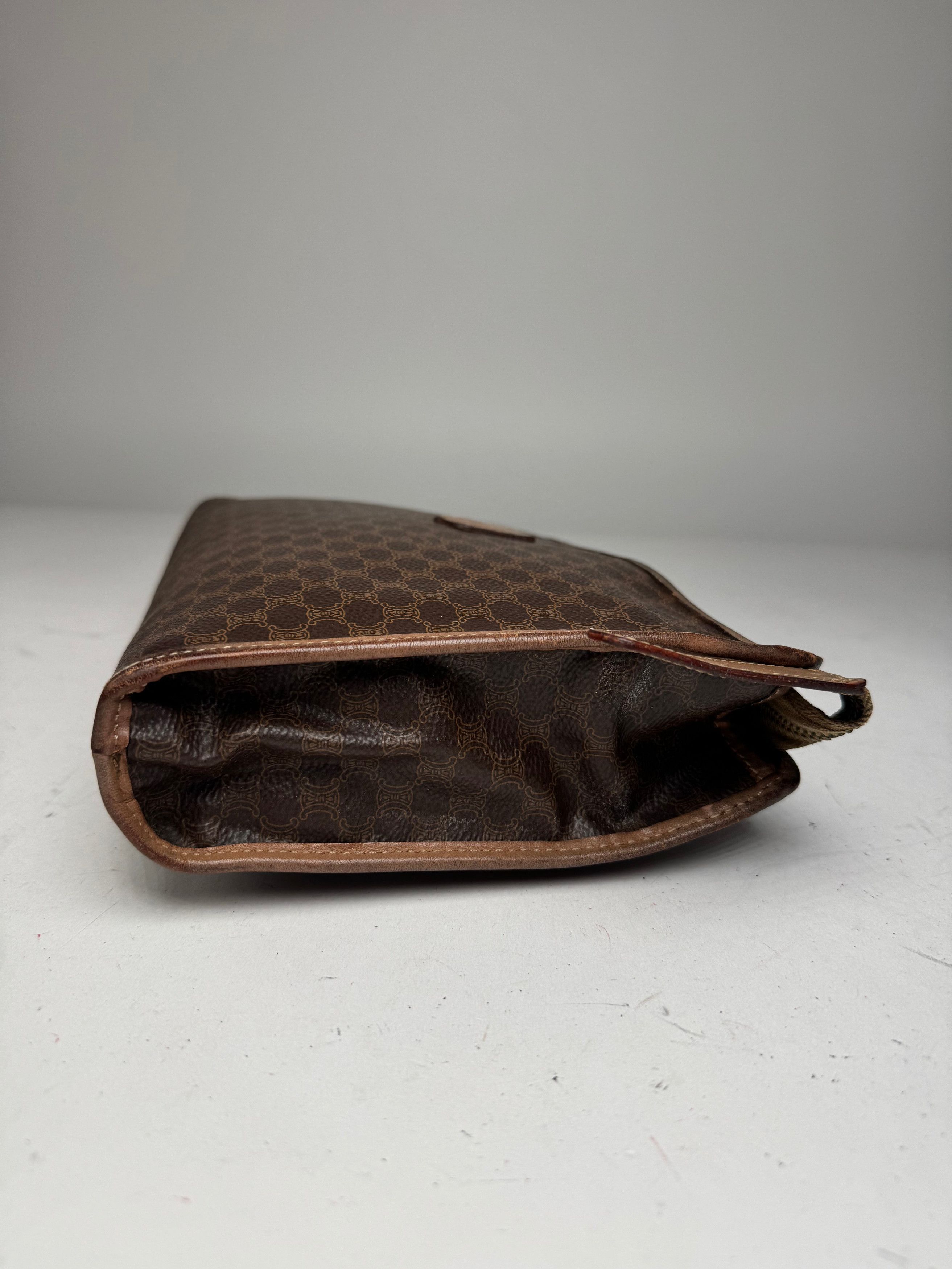 Celine Vintage Monogram Leather Clutch Brown Size ONE SIZE - 9 Thumbnail