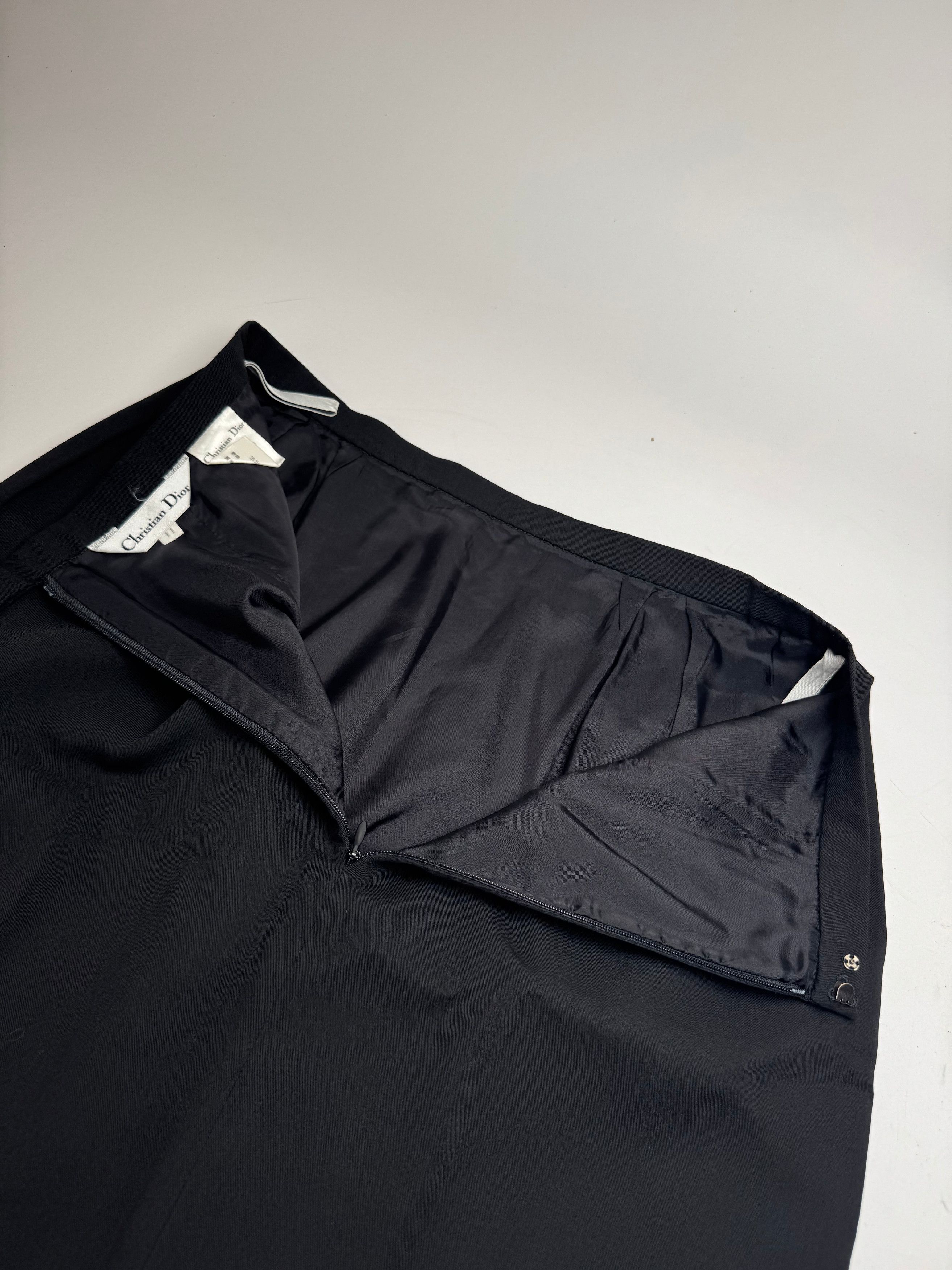 Dior Vintage Midi Skirt Black M Size 34" / US 12 / IT 48 - 9 Thumbnail