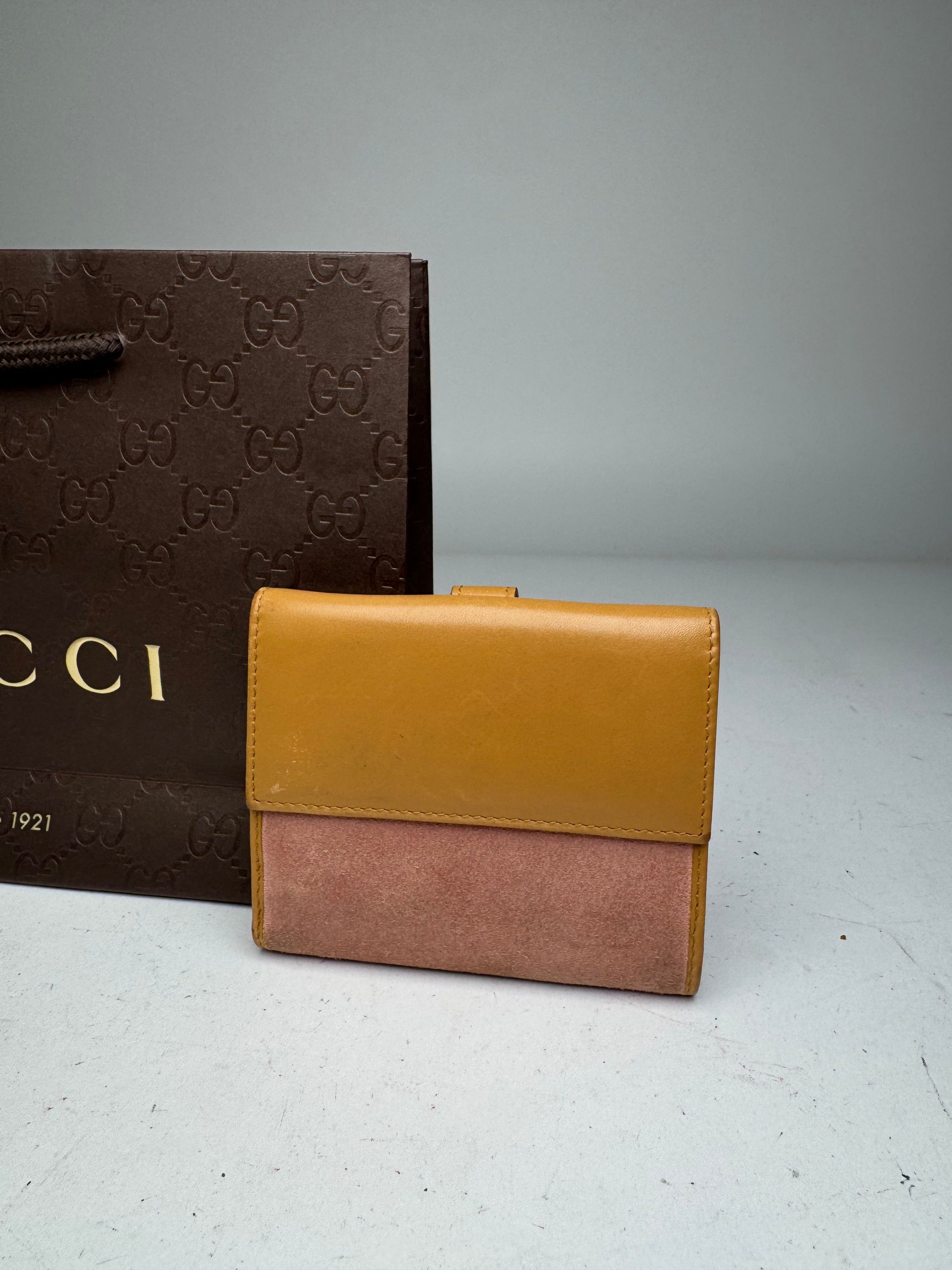 Gucci Vintage Suede Leather Jackie Wallet Pink Brown Size ONE SIZE - 12 Thumbnail