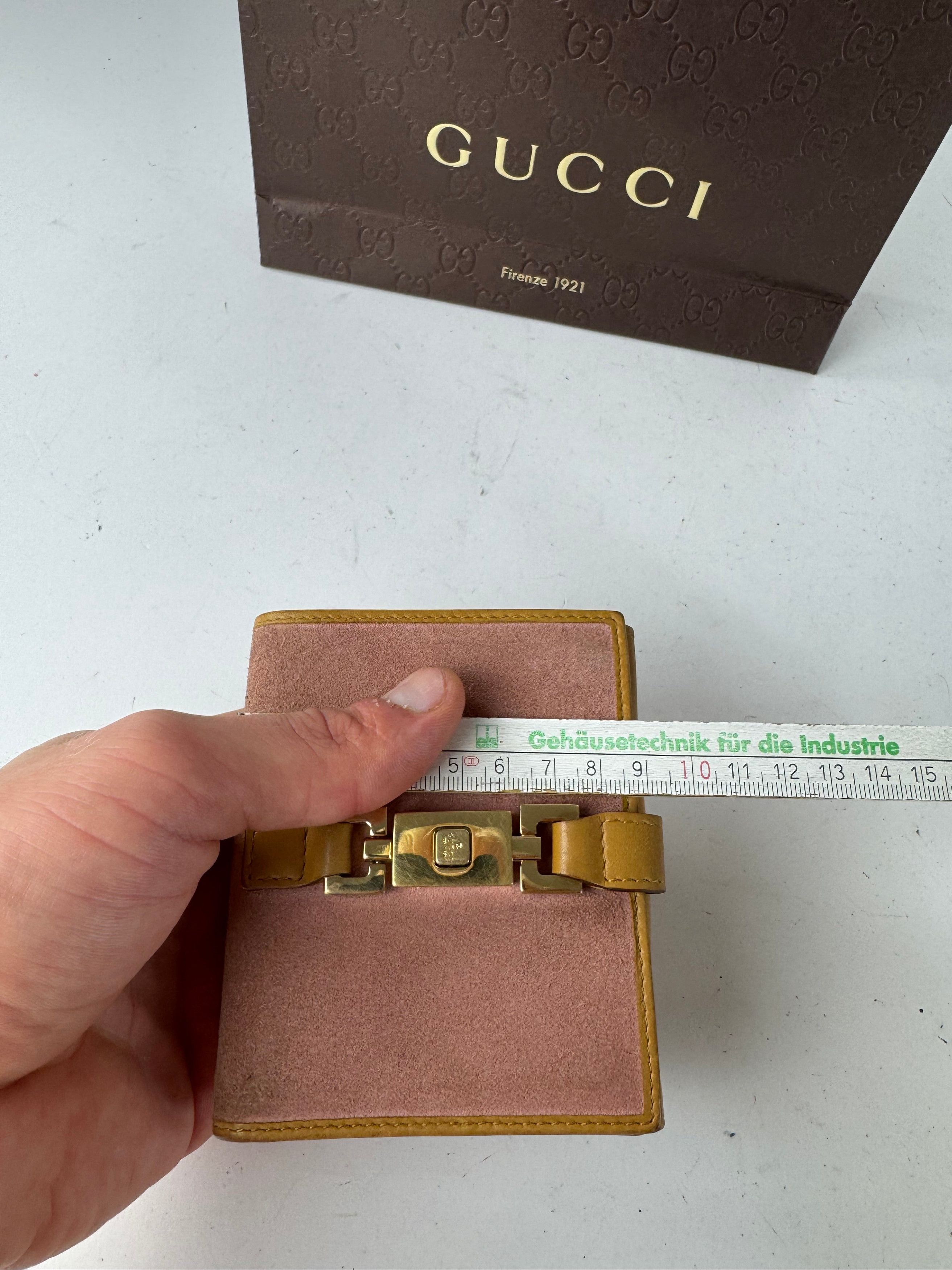 Gucci Vintage Suede Leather Jackie Wallet Pink Brown Size ONE SIZE - 10 Thumbnail