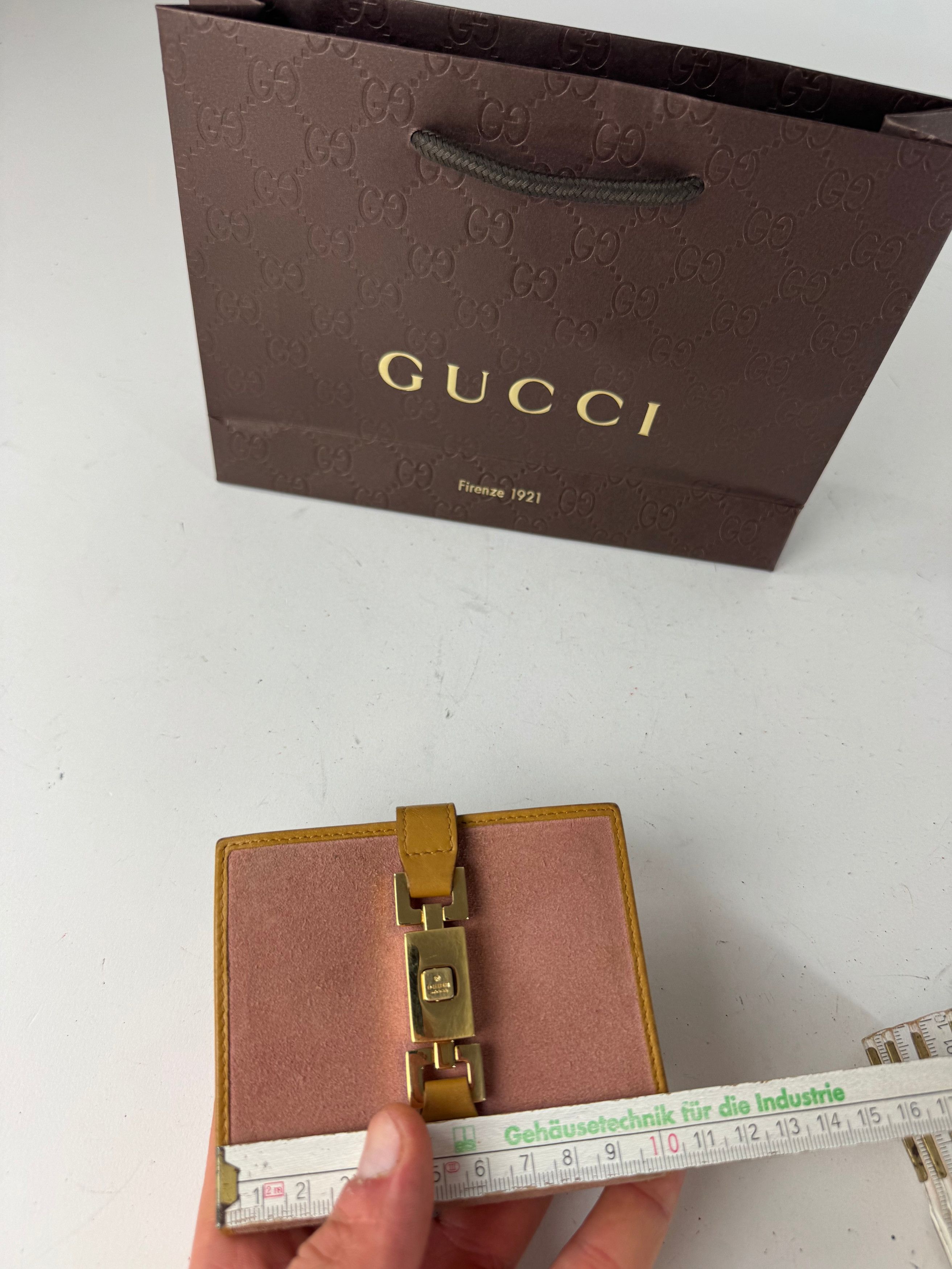 Gucci Vintage Suede Leather Jackie Wallet Pink Brown Size ONE SIZE - 9 Thumbnail