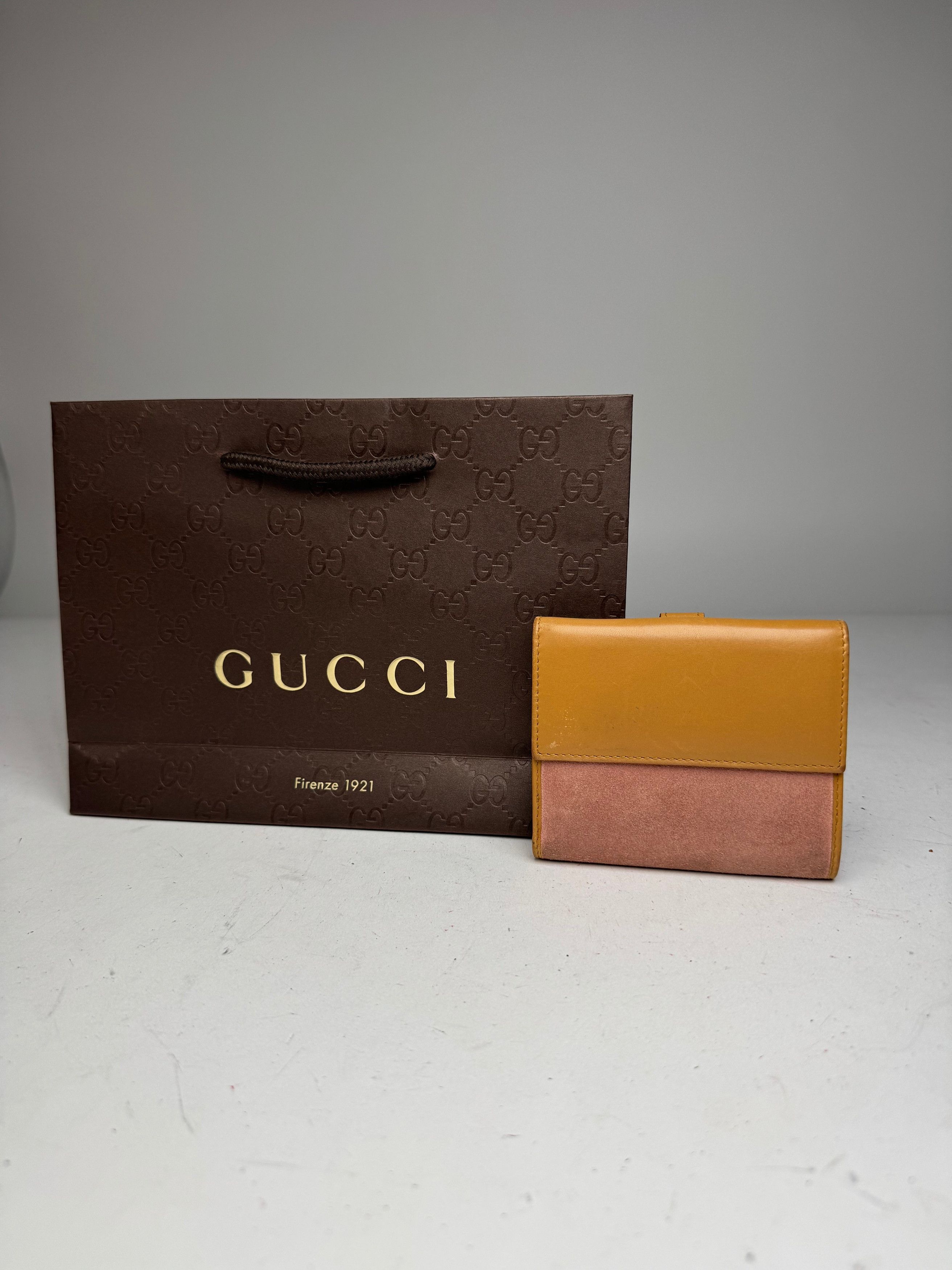 Gucci Vintage Suede Leather Jackie Wallet Pink Brown Size ONE SIZE - 2 Thumbnail