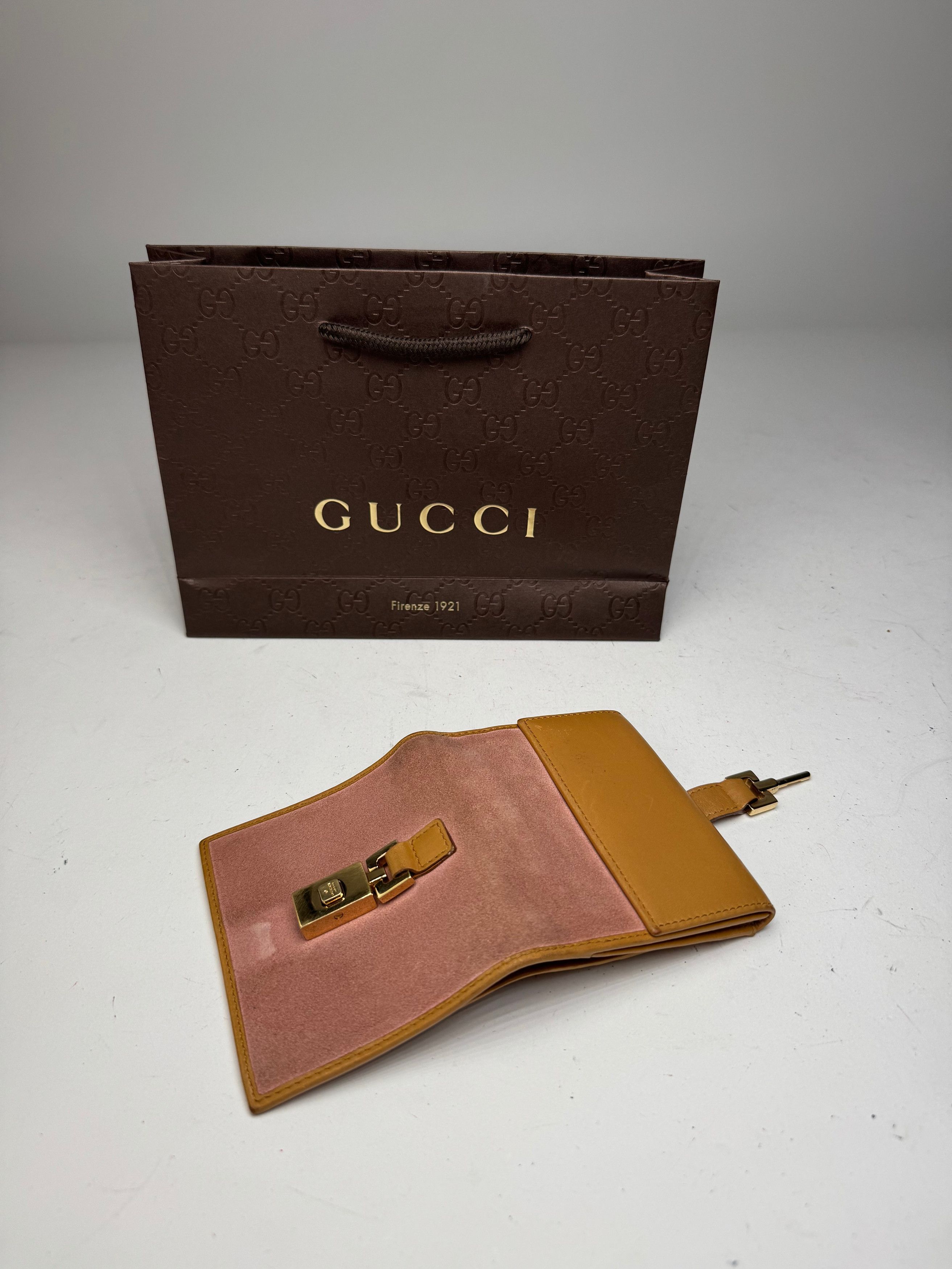 Gucci Vintage Suede Leather Jackie Wallet Pink Brown Size ONE SIZE - 8 Thumbnail