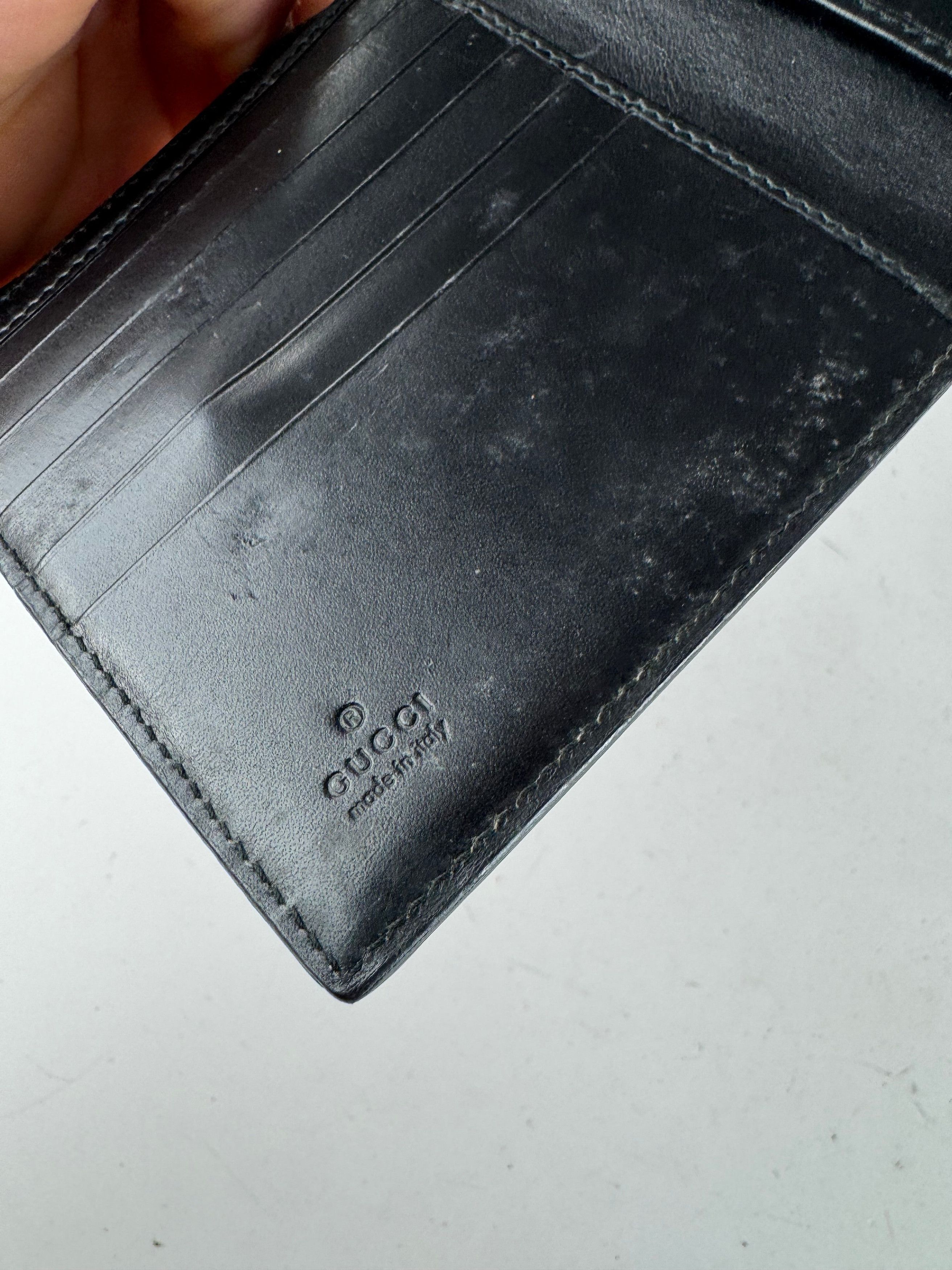 Gucci Vintage Leather Canvas Wallet Beige Black Size ONE SIZE - 4 Thumbnail