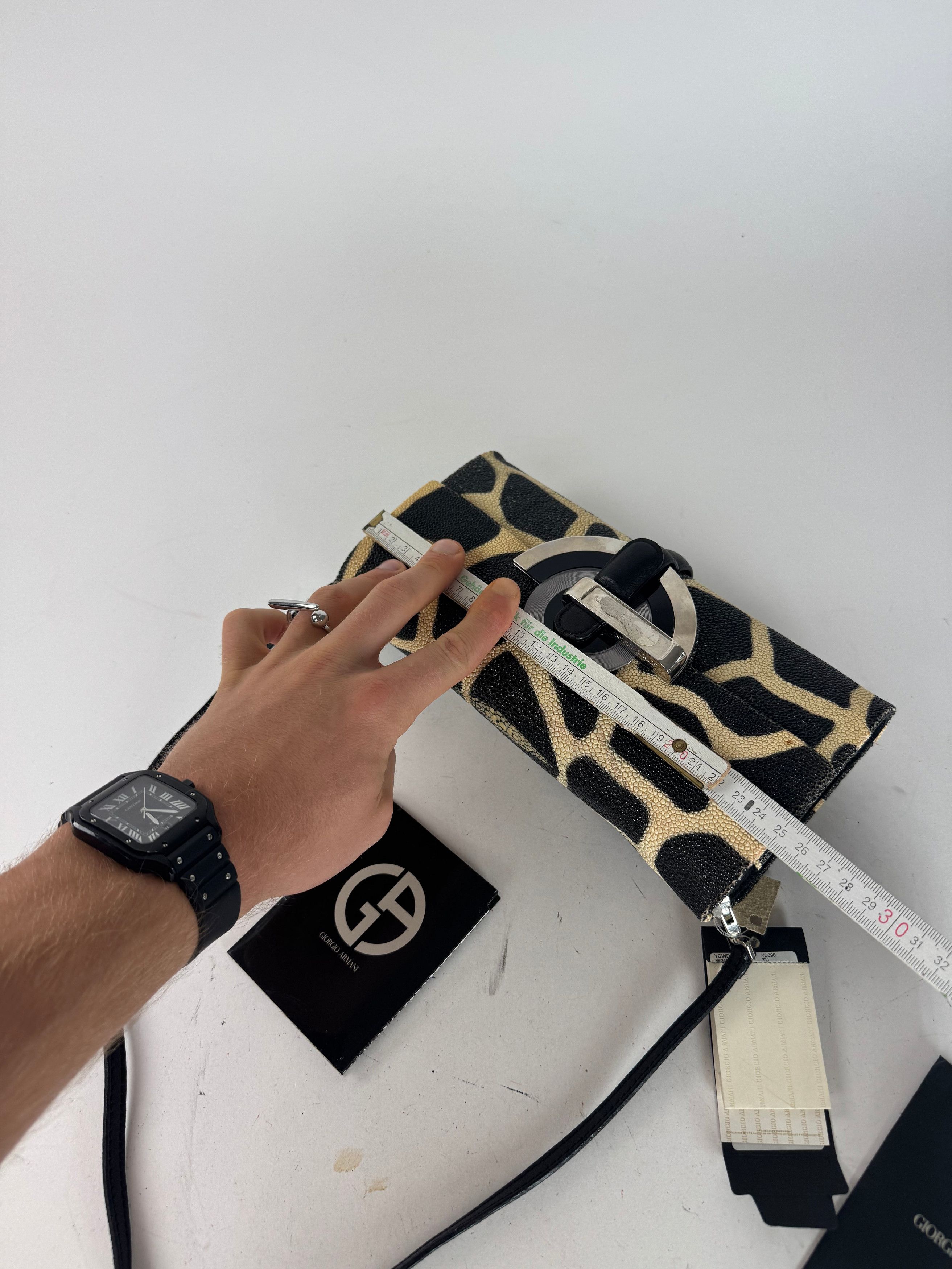 Giorgio Armani Vintage Leather Bag New With Tags black Yellow Size ONE SIZE - 10 Thumbnail