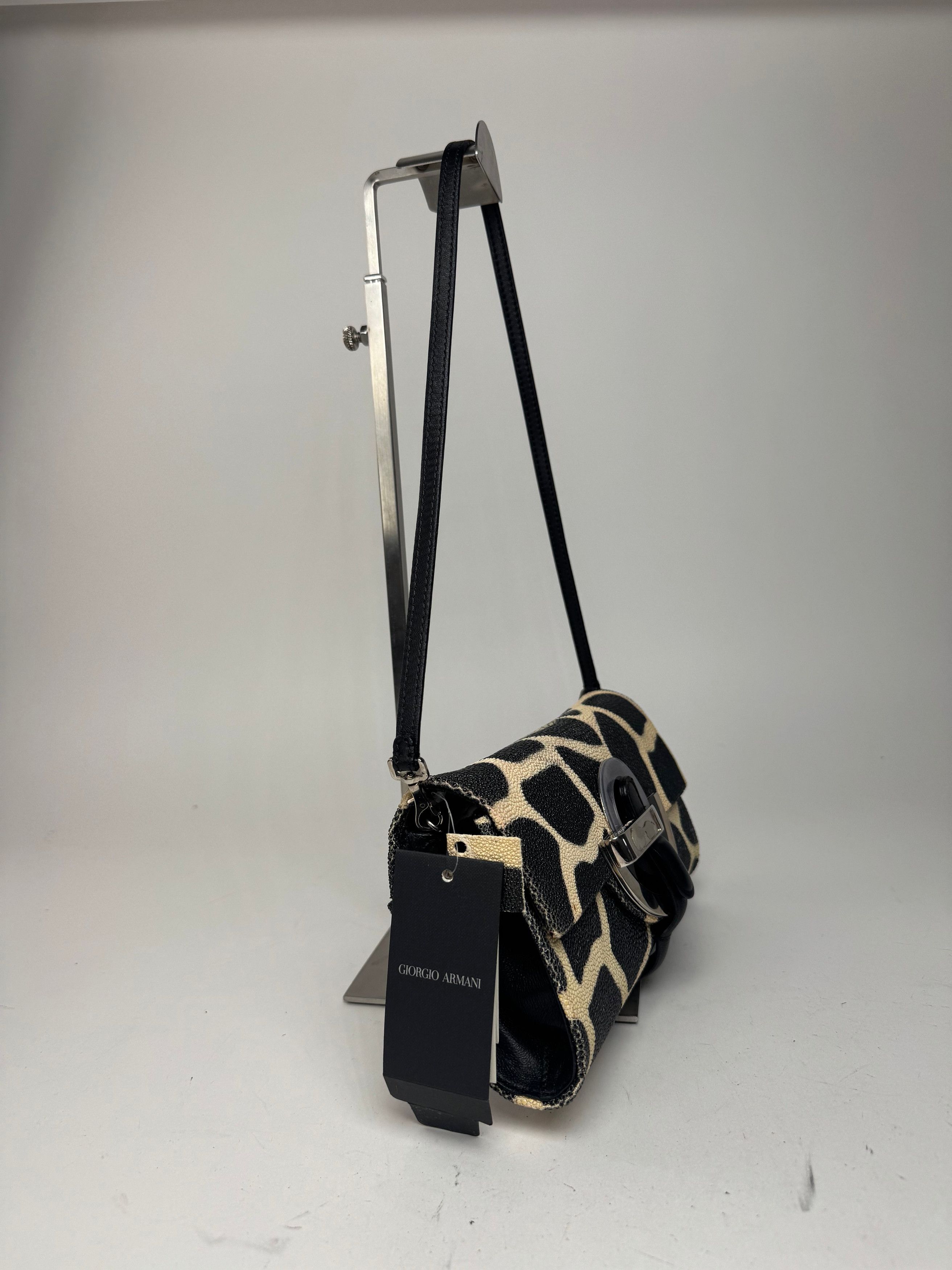 Giorgio Armani Vintage Leather Bag New With Tags black Yellow Size ONE SIZE - 8 Thumbnail