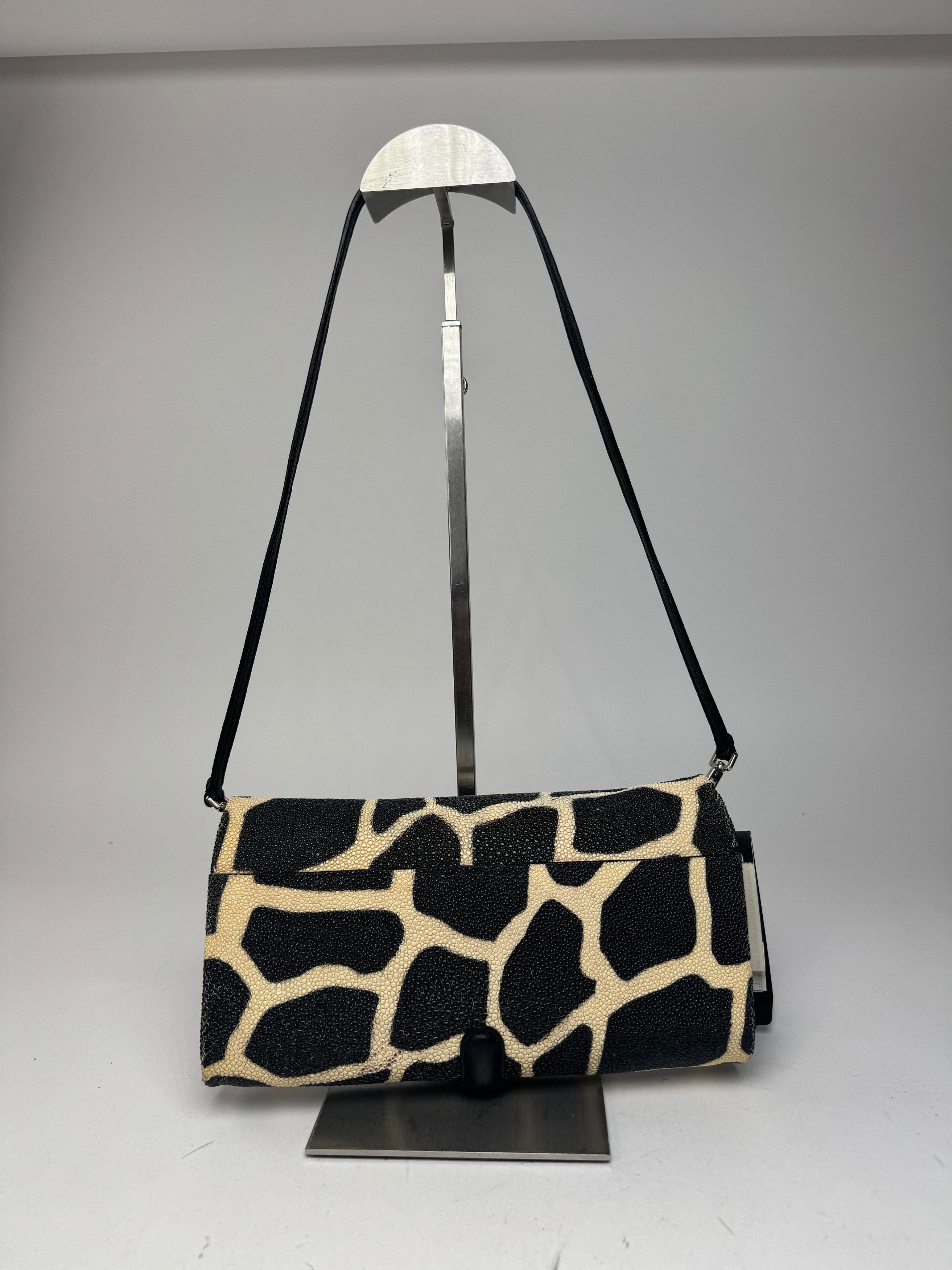 Giorgio Armani Vintage Leather Bag New With Tags black Yellow Size ONE SIZE - 7 Thumbnail