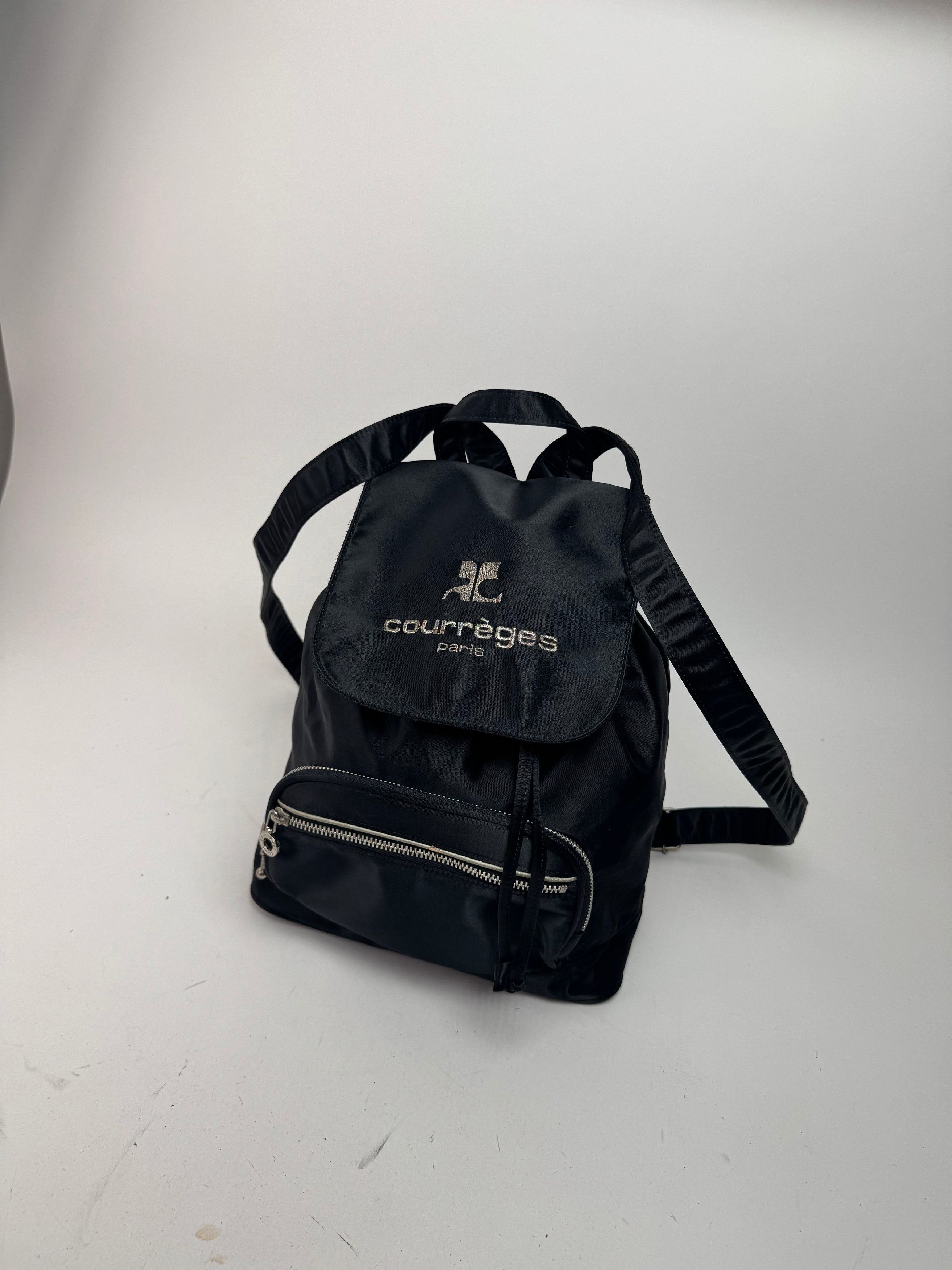 Courreges Vintage Polyester Backpack Black Size ONE SIZE - 2 Thumbnail