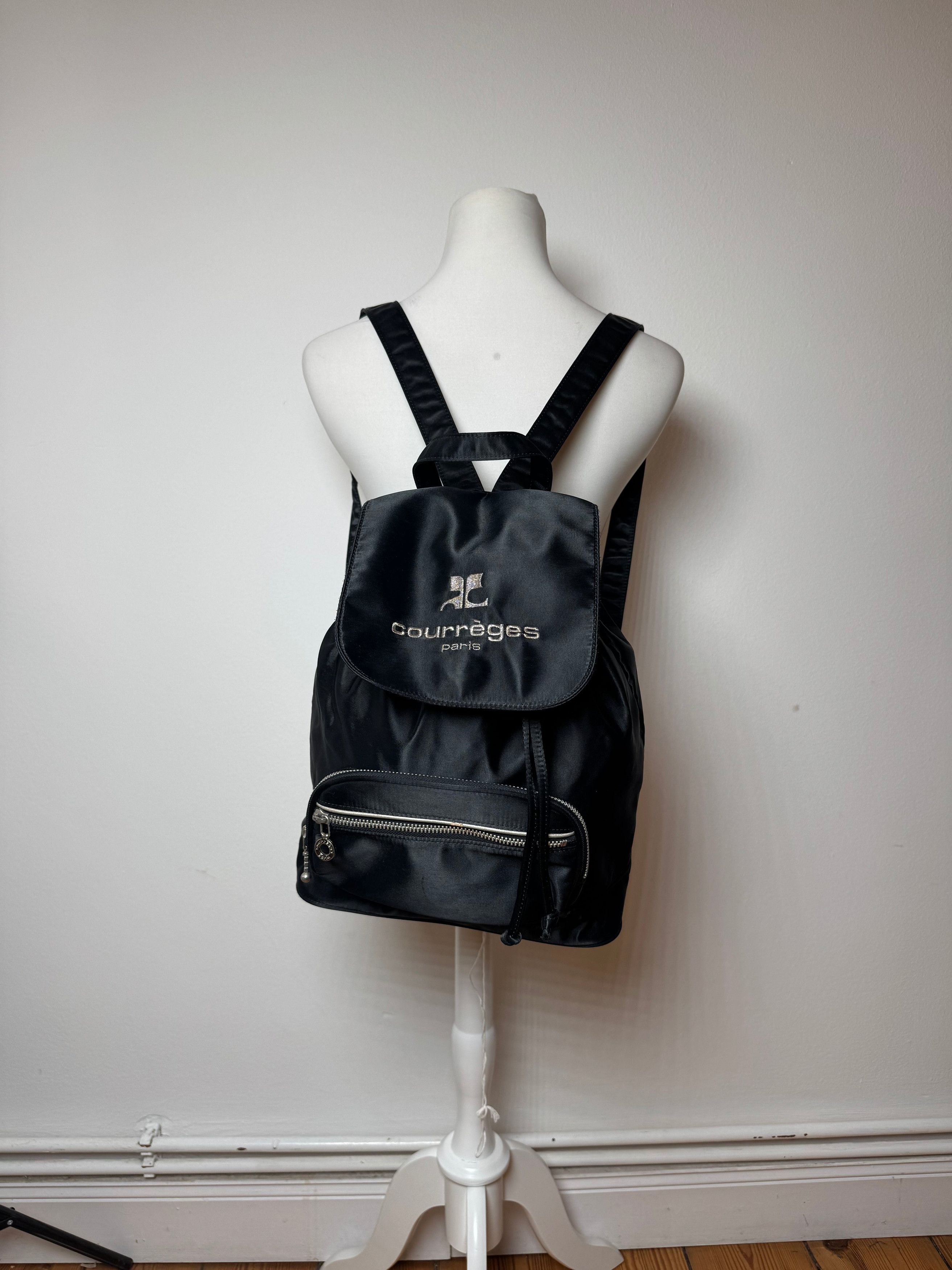 Courreges Vintage Polyester Backpack Black Size ONE SIZE - 12 Thumbnail