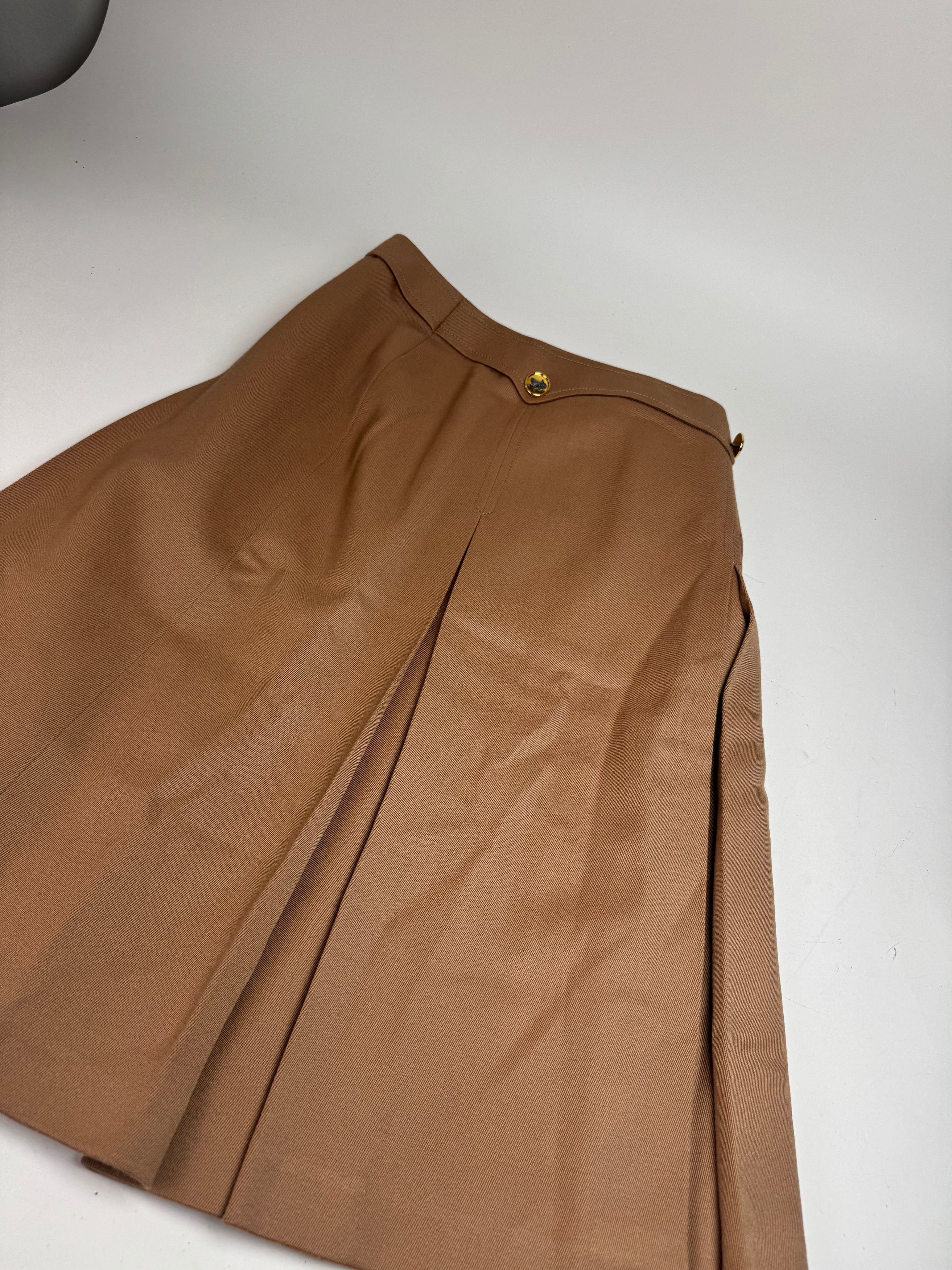 Celine Vintage Paris Wool Skirt Brown M Size 30" / US 8 / IT 44 - 3 Thumbnail