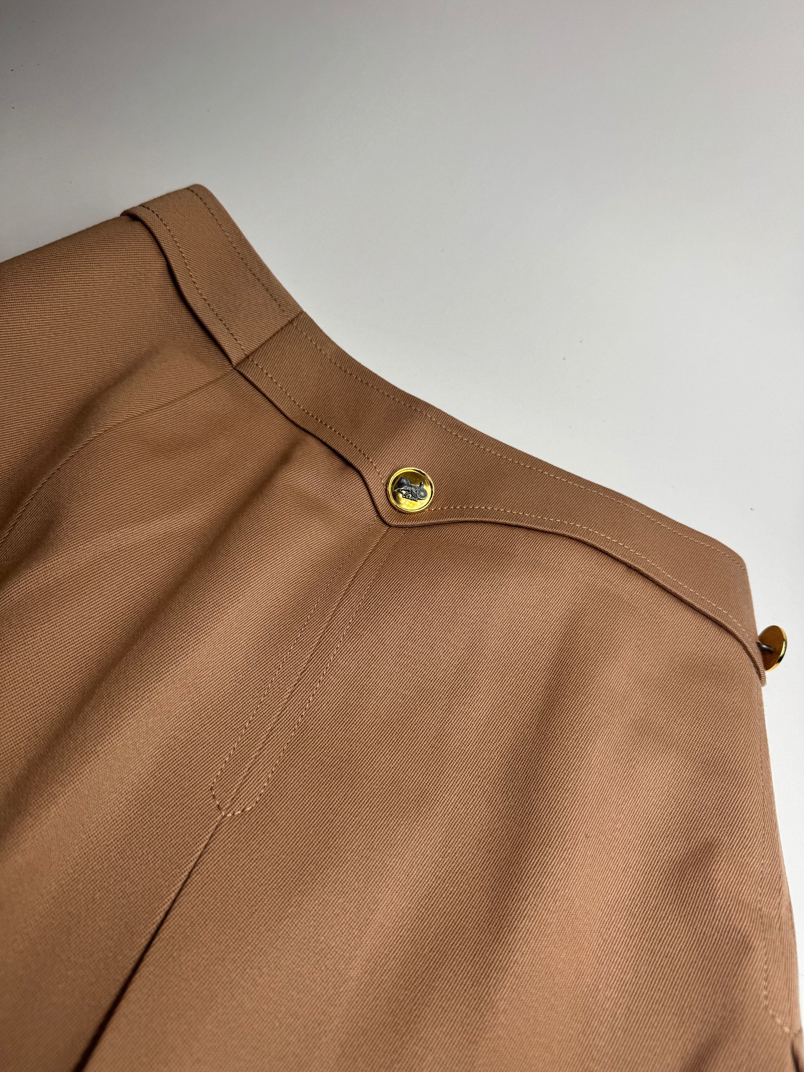Celine Vintage Paris Wool Skirt Brown M Size 30" / US 8 / IT 44 - 2 Thumbnail