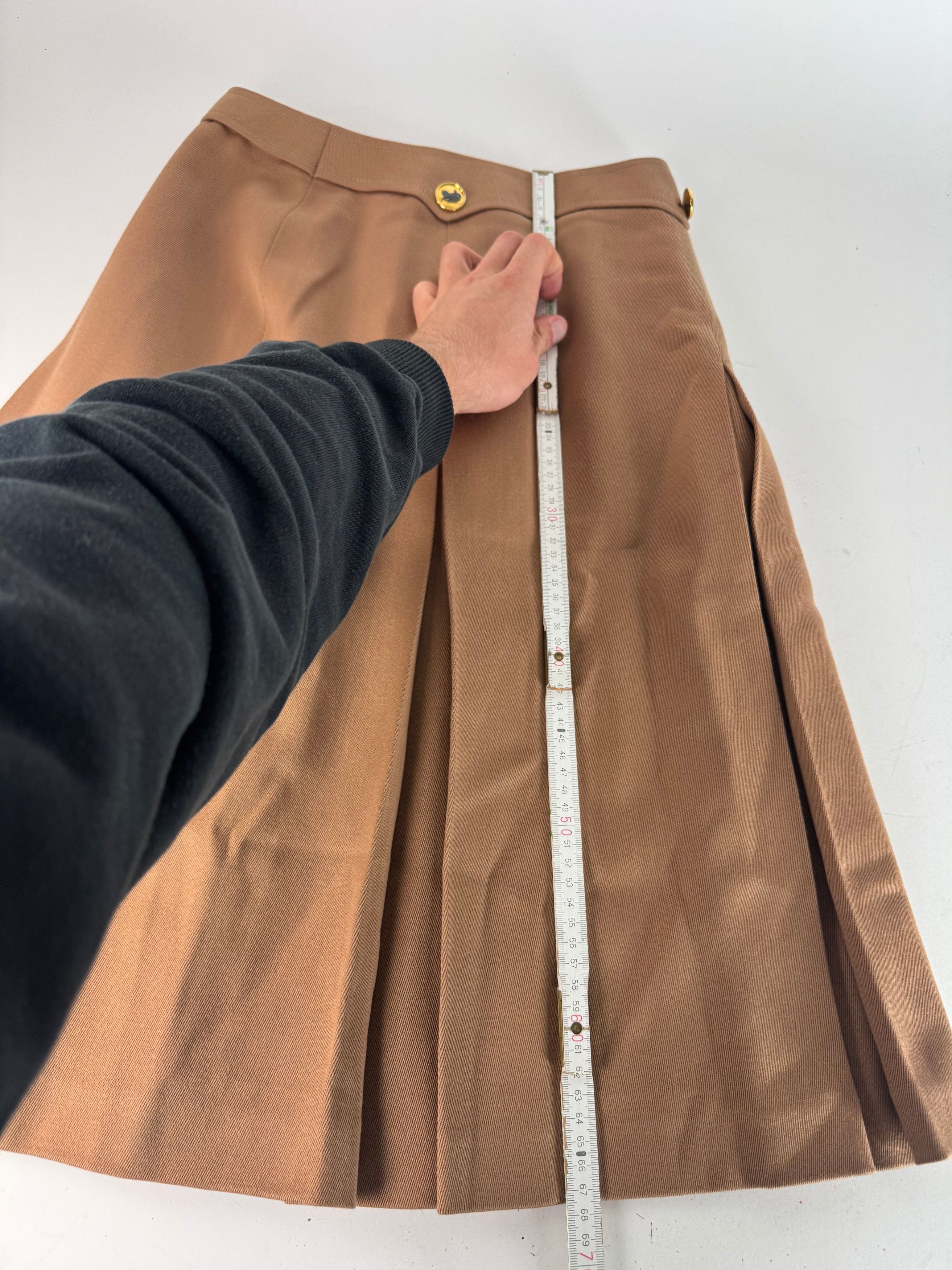 Celine Vintage Paris Wool Skirt Brown M Size 30" / US 8 / IT 44 - 5 Thumbnail