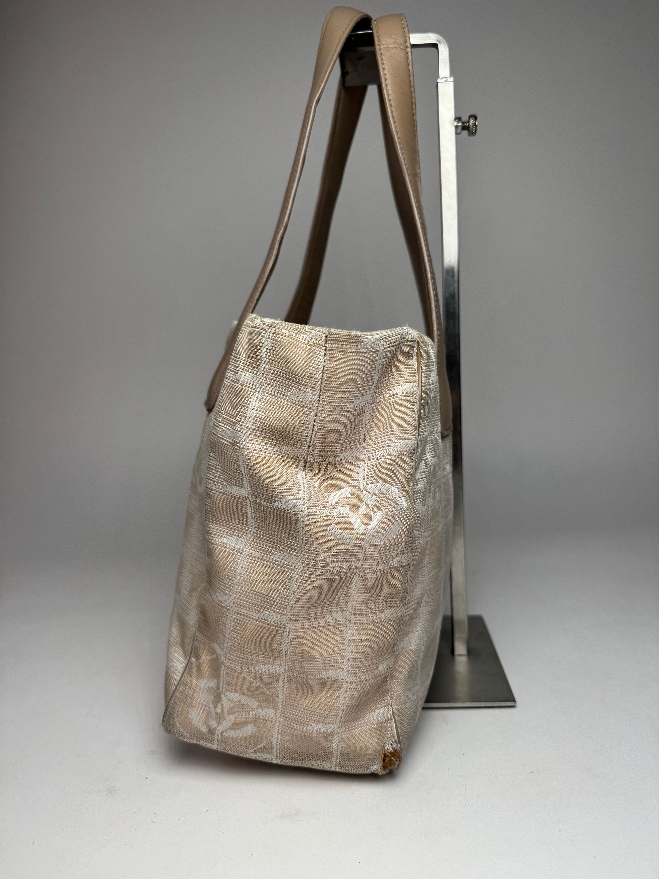 Chanel Vintage Monogram Canvas Leather Tote Bag Beige Brown Size ONE SIZE - 5 Thumbnail