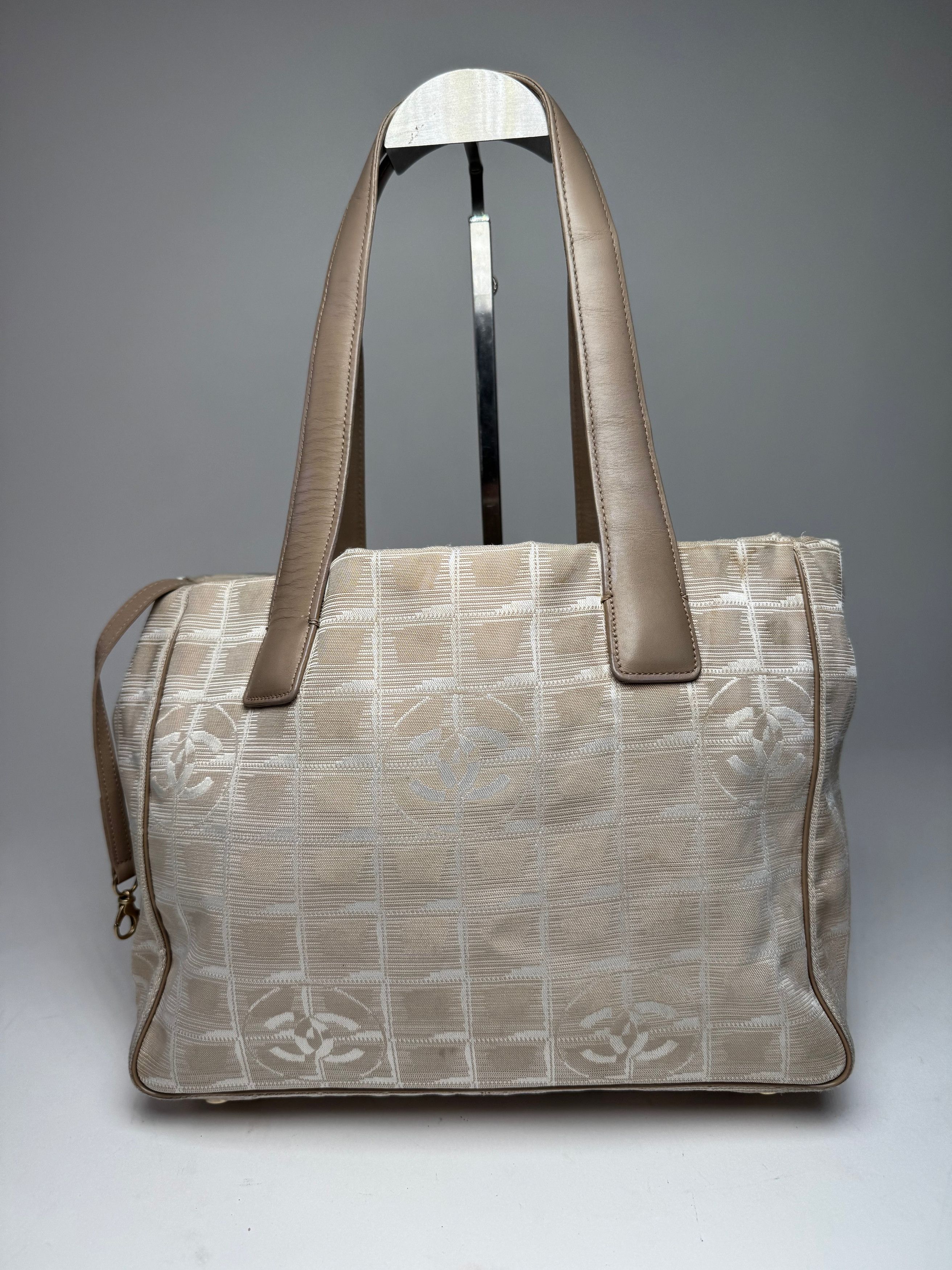 Chanel Vintage Monogram Canvas Leather Tote Bag Beige Brown Size ONE SIZE - 14 Thumbnail