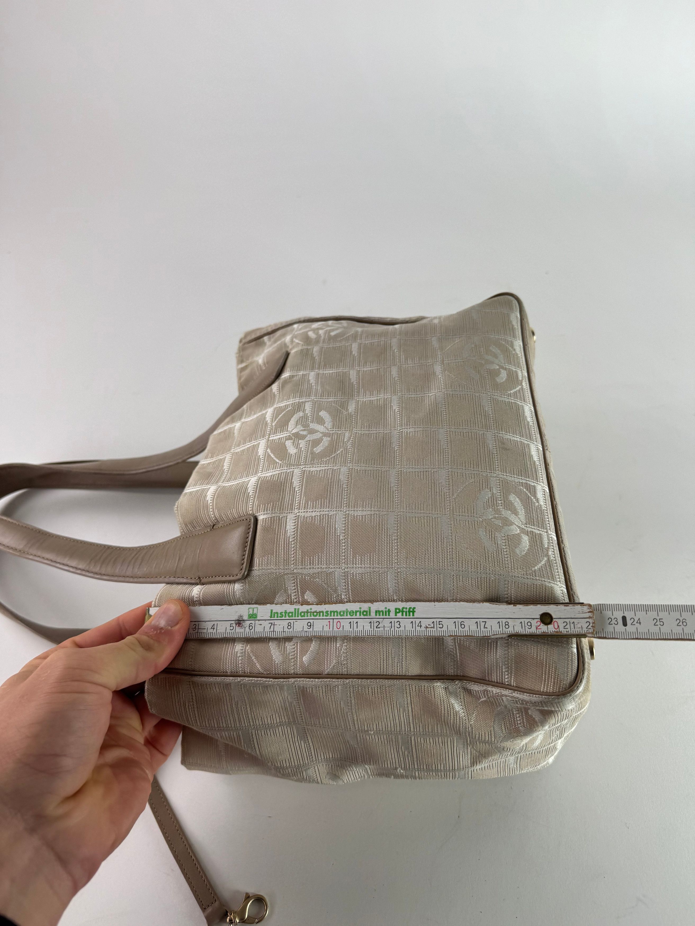 Chanel Vintage Monogram Canvas Leather Tote Bag Beige Brown Size ONE SIZE - 11 Thumbnail