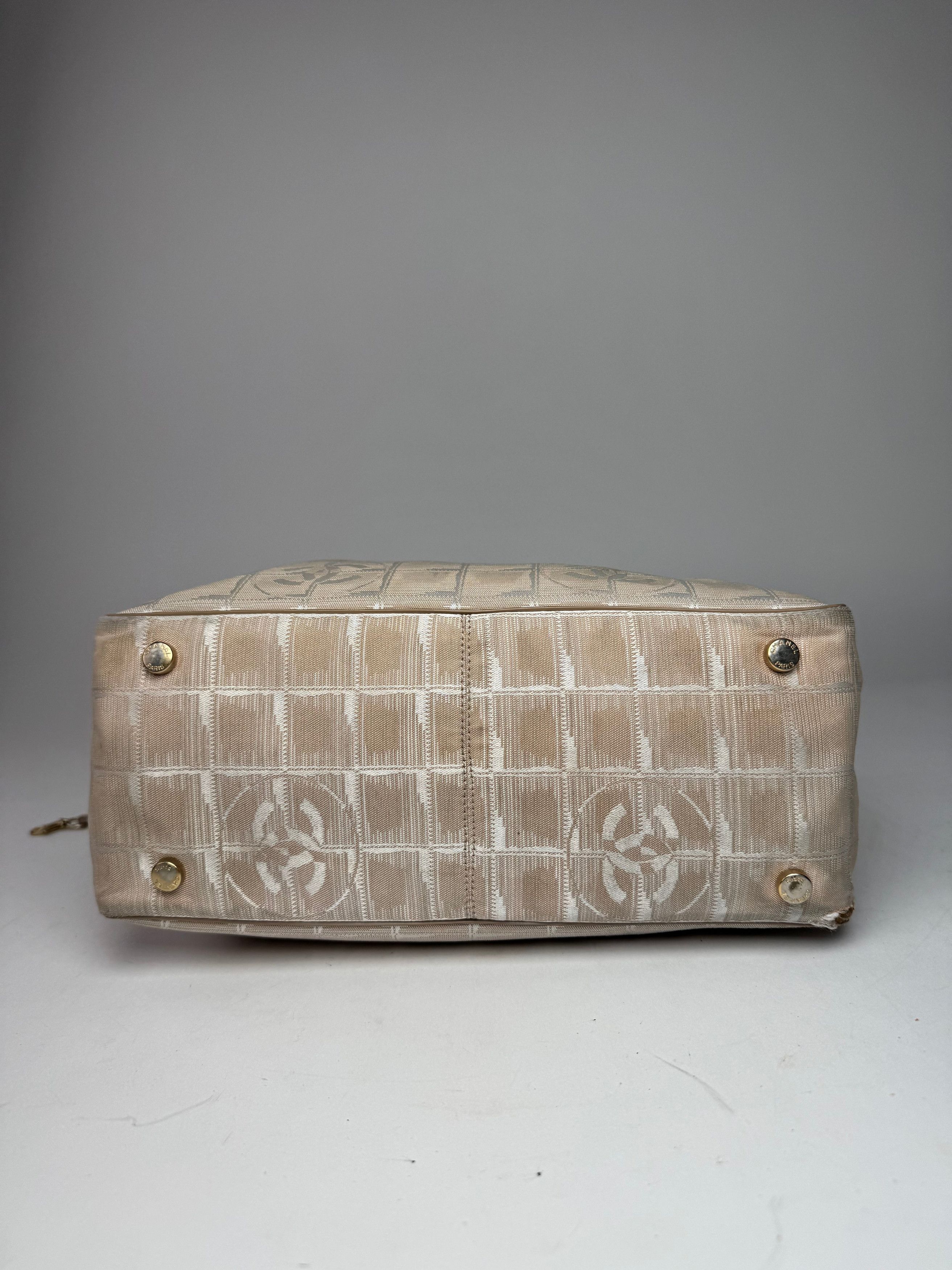Chanel Vintage Monogram Canvas Leather Tote Bag Beige Brown Size ONE SIZE - 12 Thumbnail