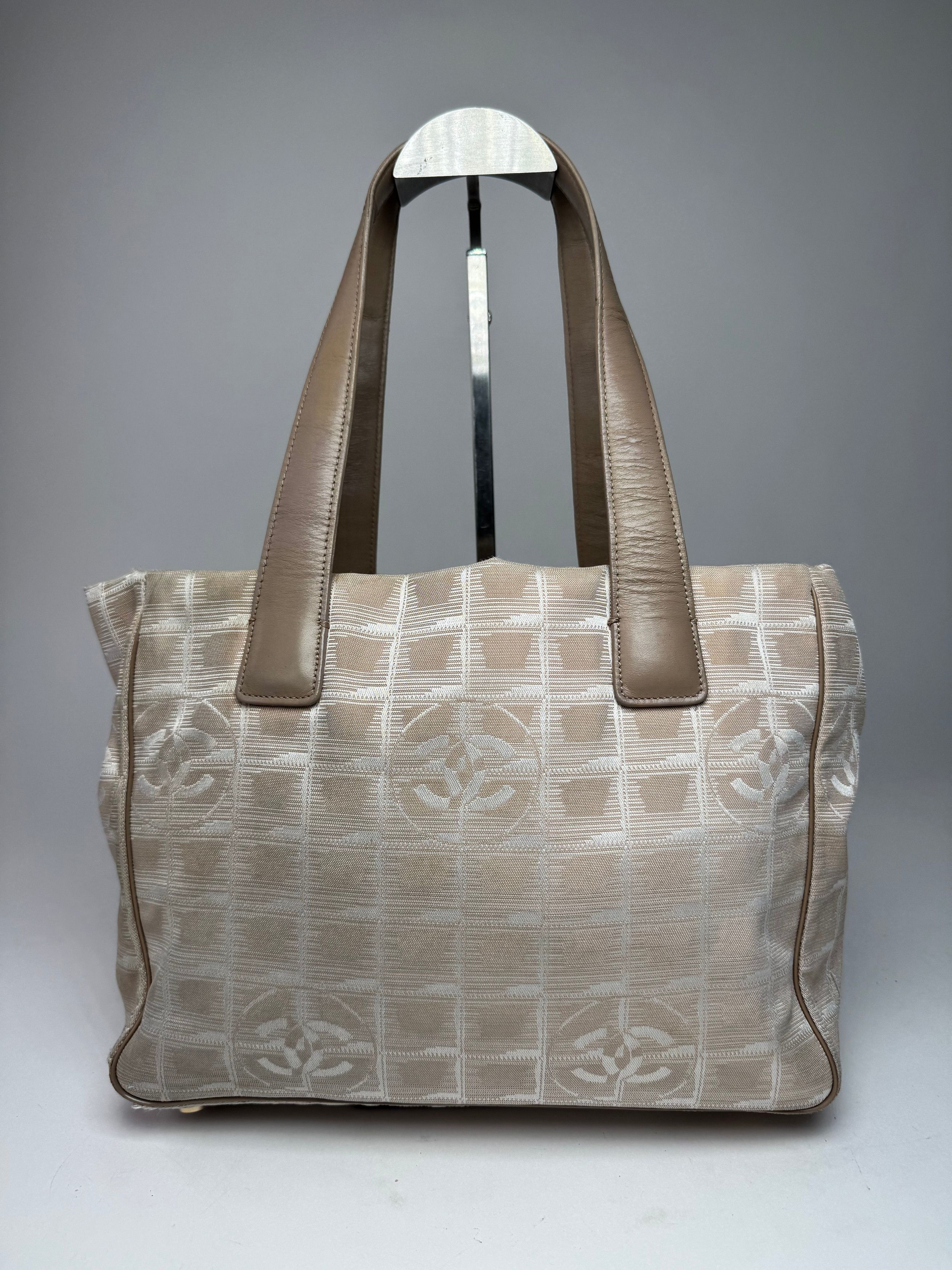 Chanel Vintage Monogram Canvas Leather Tote Bag Beige Brown Size ONE SIZE - 2 Thumbnail