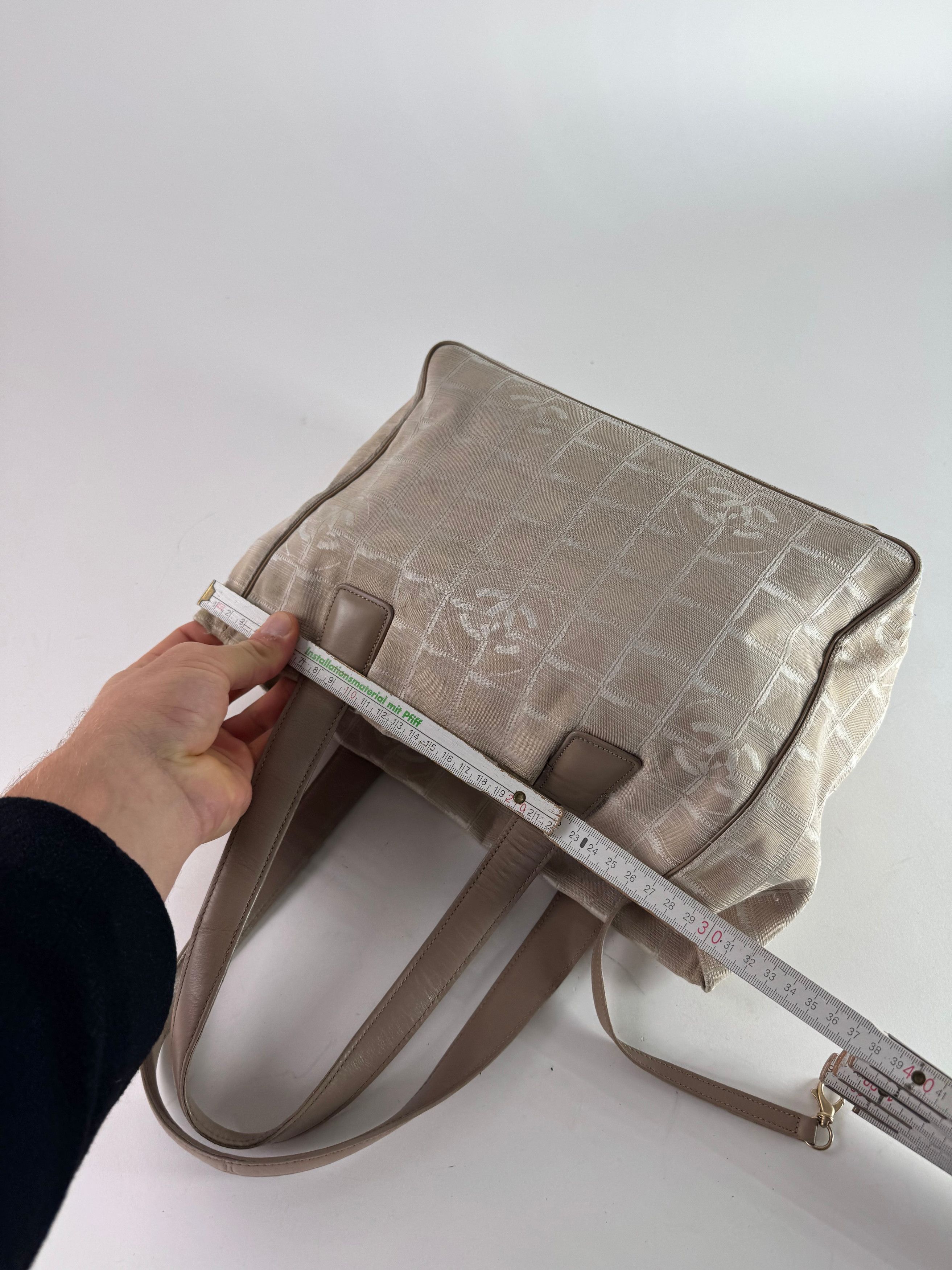 Chanel Vintage Monogram Canvas Leather Tote Bag Beige Brown Size ONE SIZE - 10 Thumbnail