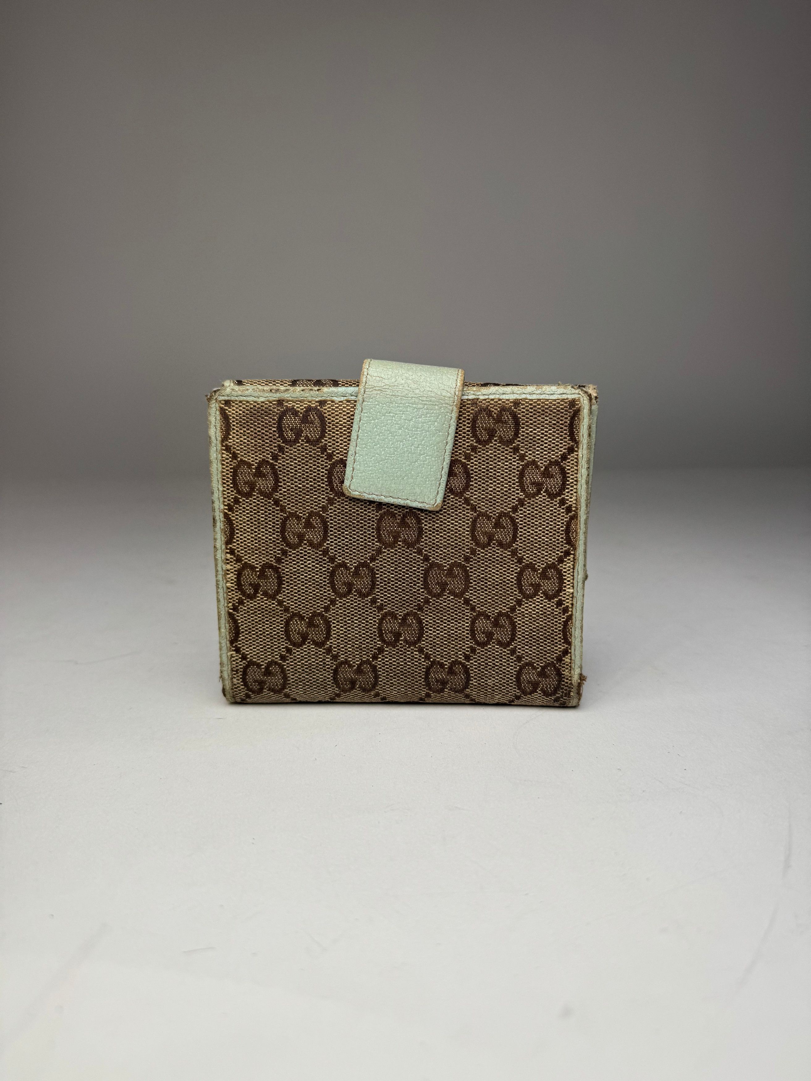 Gucci Vintage monogram Wallet Brown Turquoise Size ONE SIZE - 2 Thumbnail