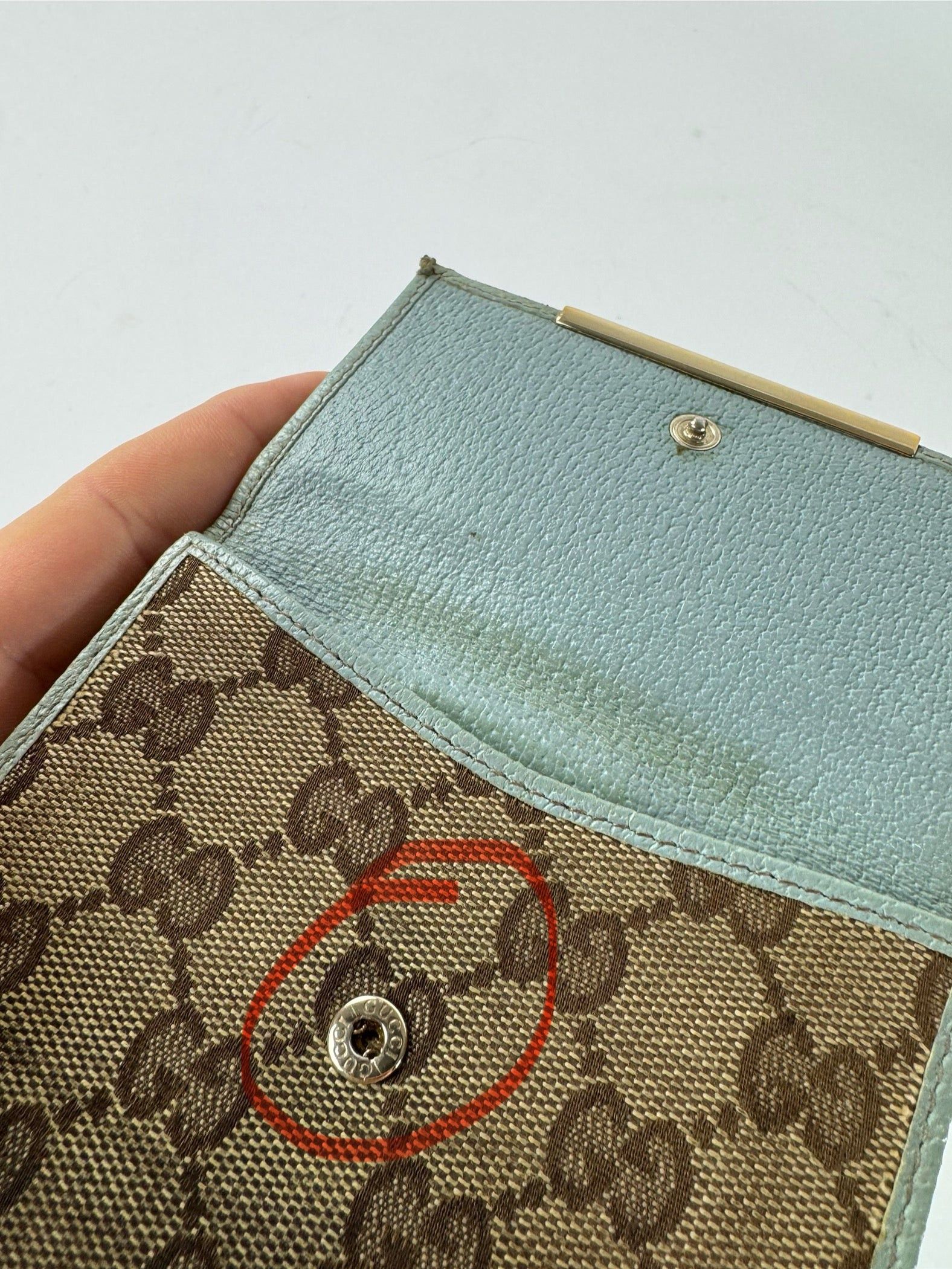Gucci Vintage monogram Wallet Brown Turquoise Size ONE SIZE - 3 Thumbnail