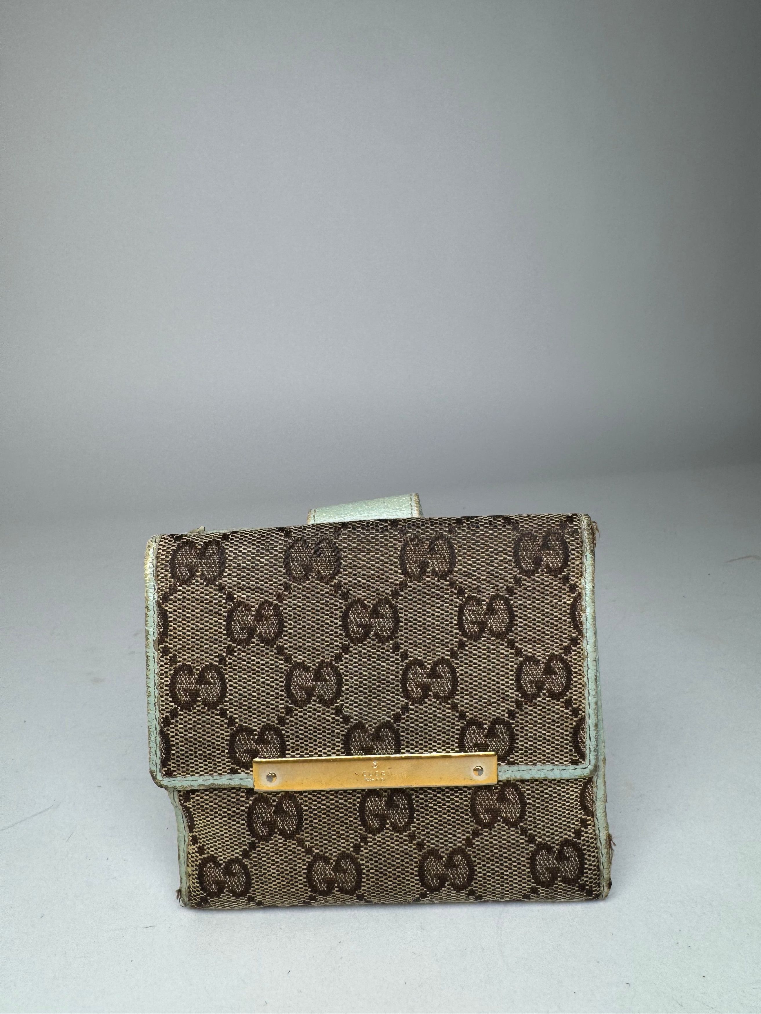 Gucci Vintage monogram Wallet Brown Turquoise Size ONE SIZE - 10 Thumbnail