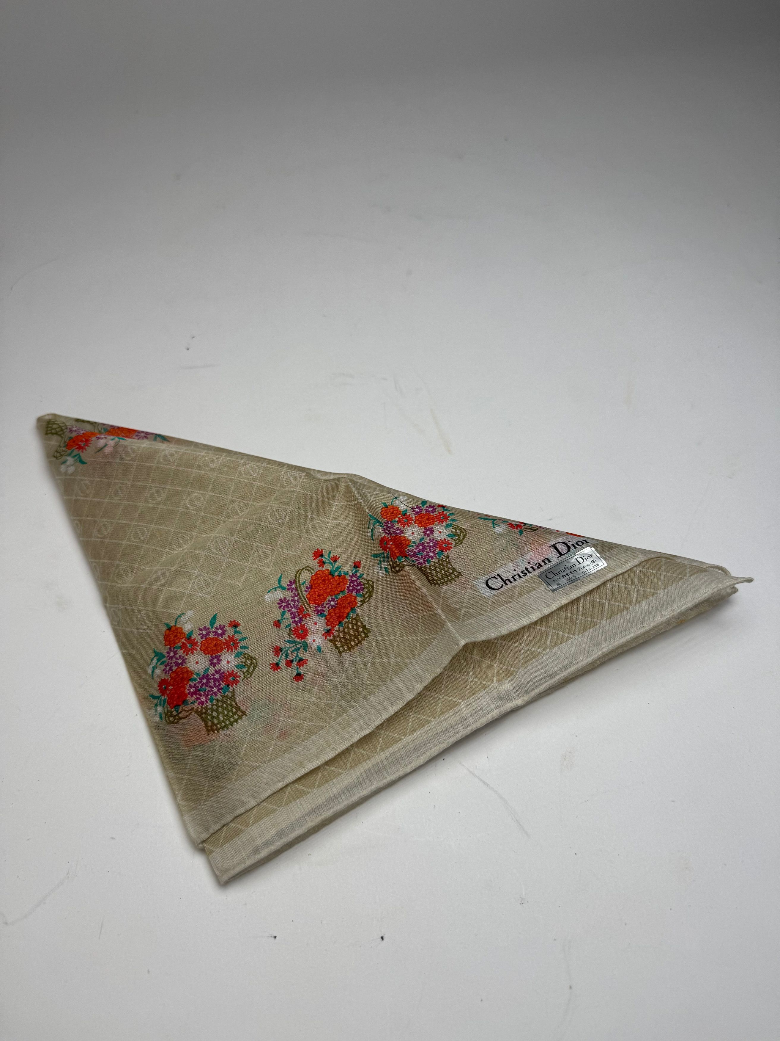 Dior Vintage Floral Scarf Grey Red Size ONE SIZE - 8 Thumbnail