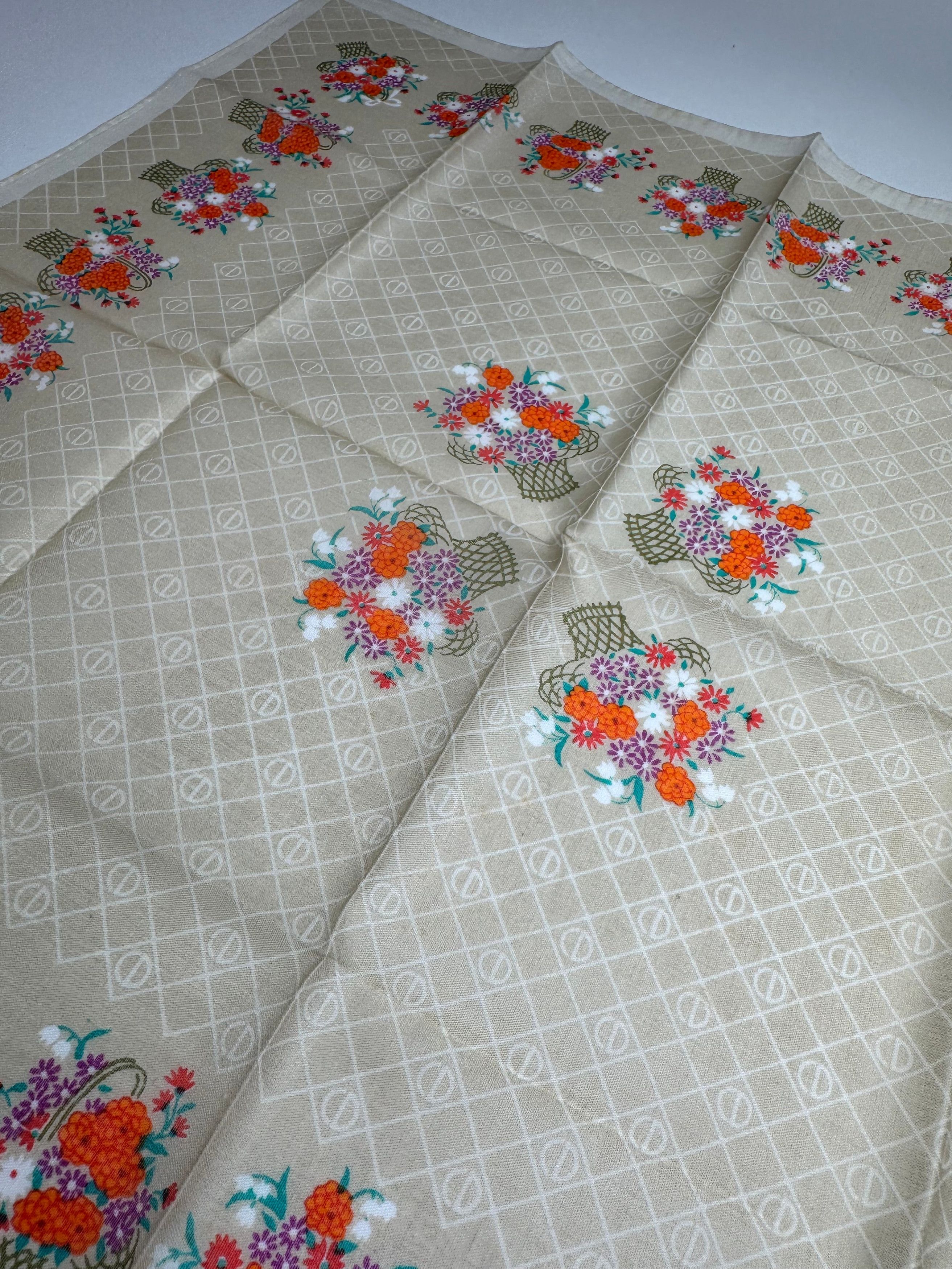 Dior Vintage Floral Scarf Grey Red Size ONE SIZE - 3 Thumbnail