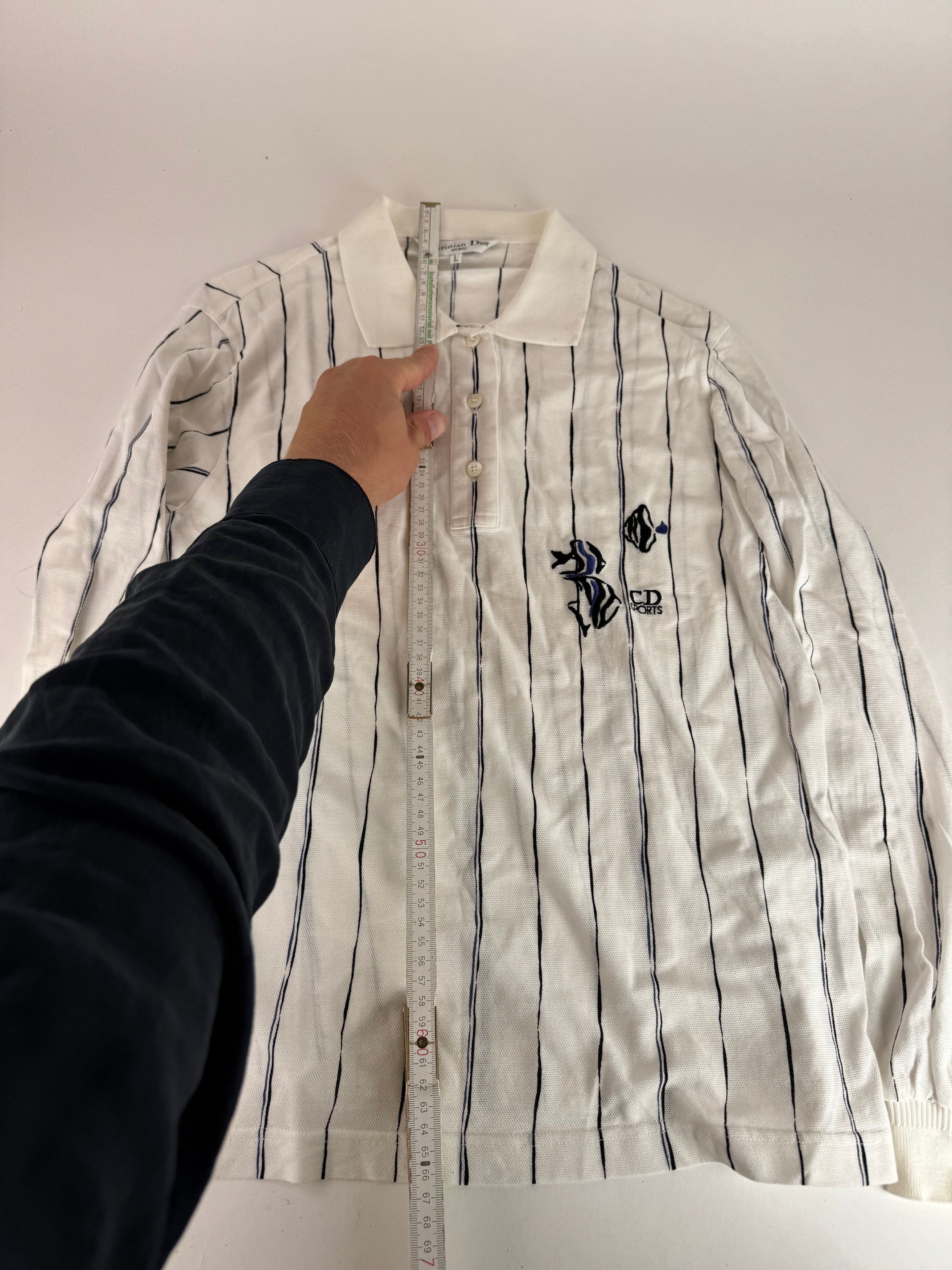 Dior Vintage Shirt Sweater Striped White L Size L / US 10 / IT 46 - 7 Thumbnail