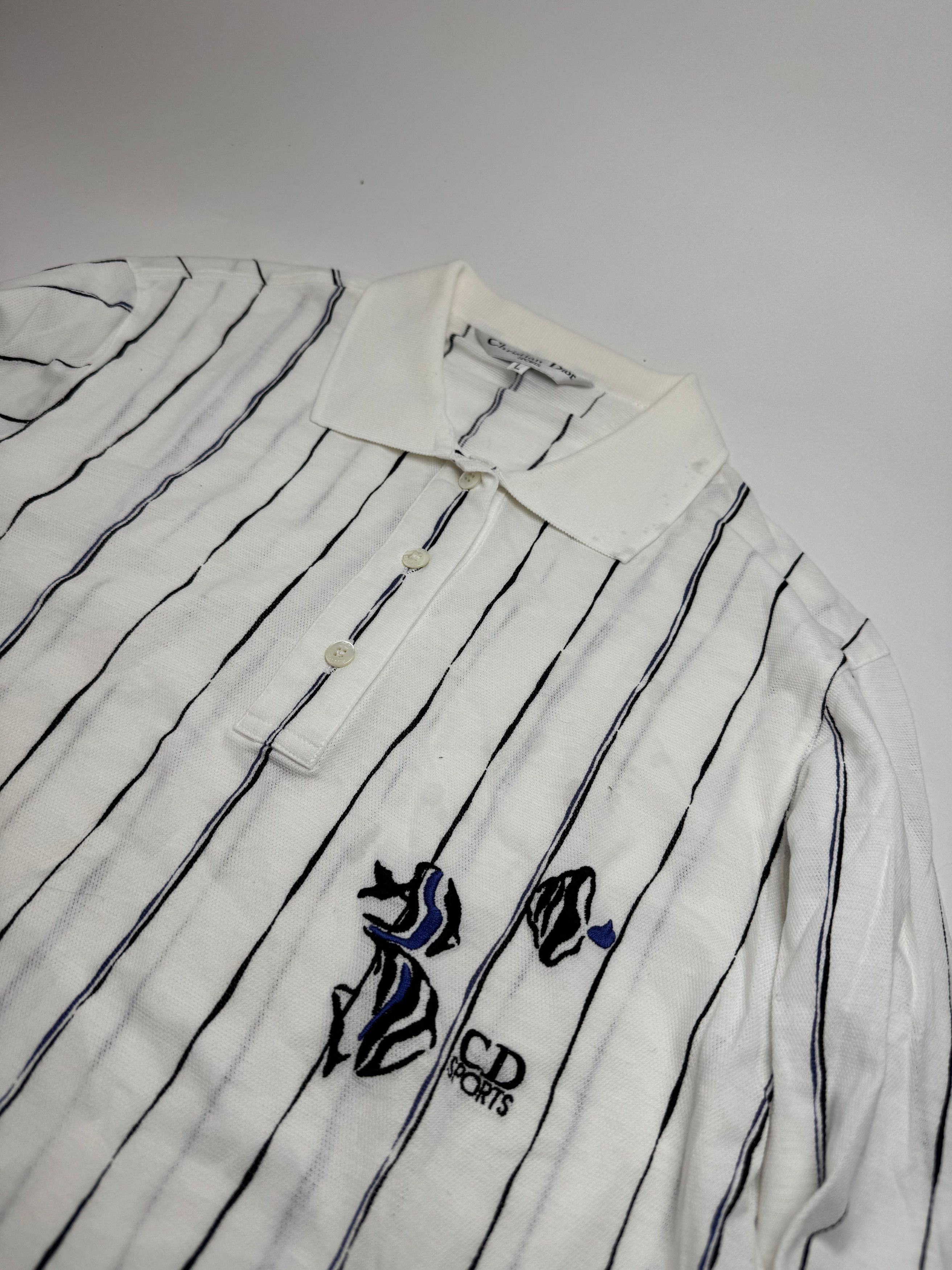Dior Vintage Shirt Sweater Striped White L Size L / US 10 / IT 46 - 5 Thumbnail