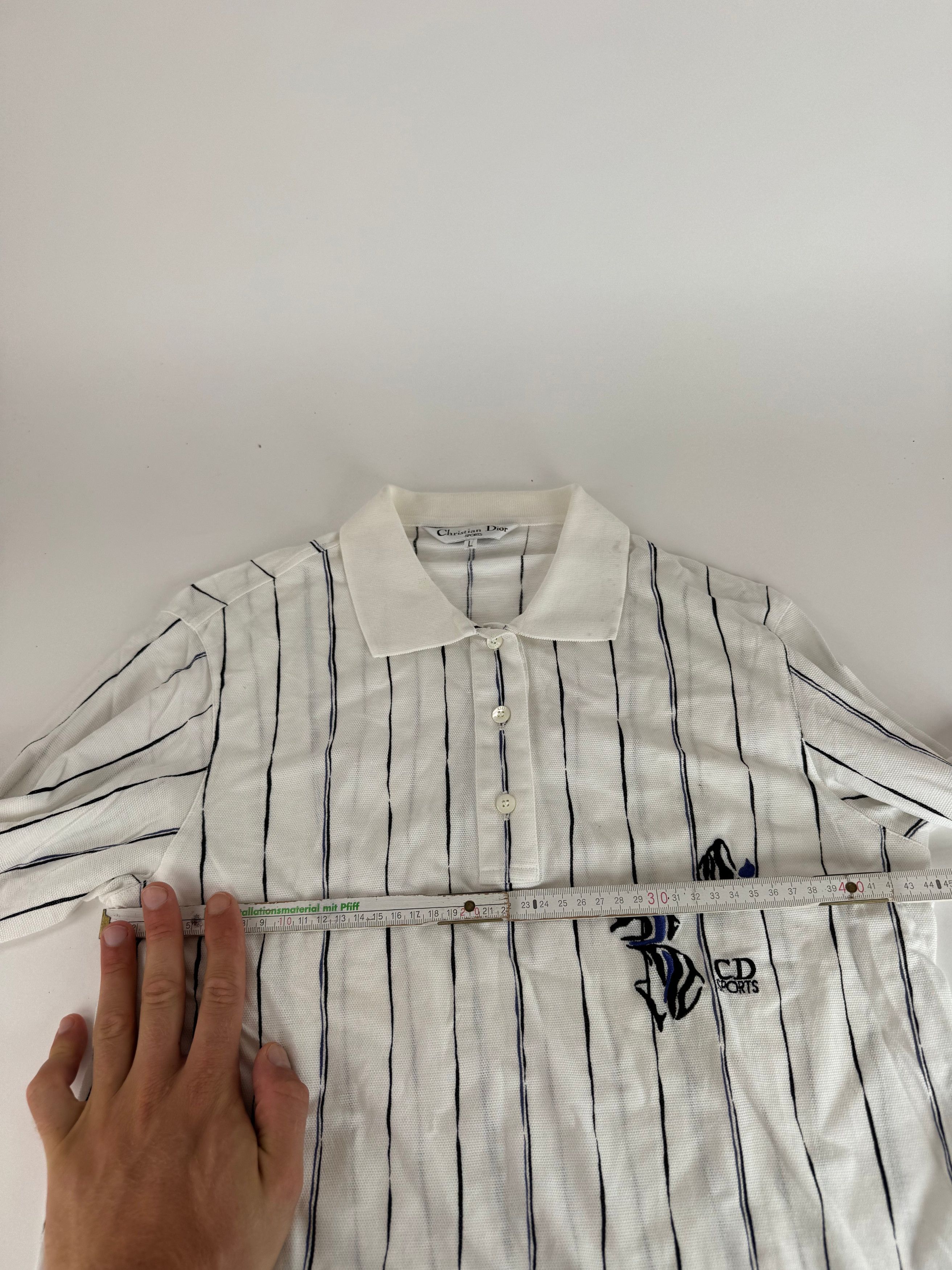 Dior Vintage Shirt Sweater Striped White L Size L / US 10 / IT 46 - 9 Thumbnail