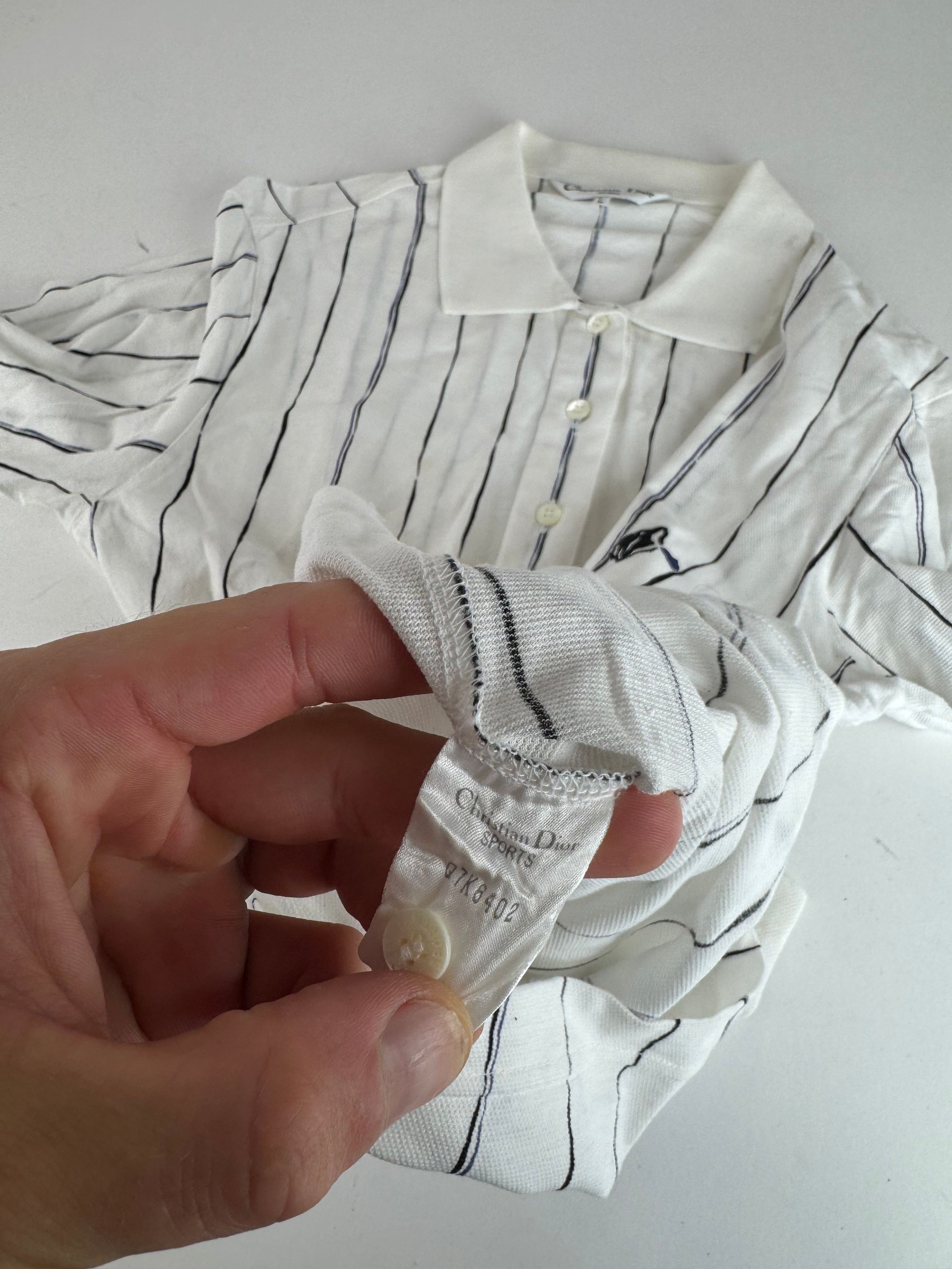 Dior Vintage Shirt Sweater Striped White L Size L / US 10 / IT 46 - 10 Thumbnail