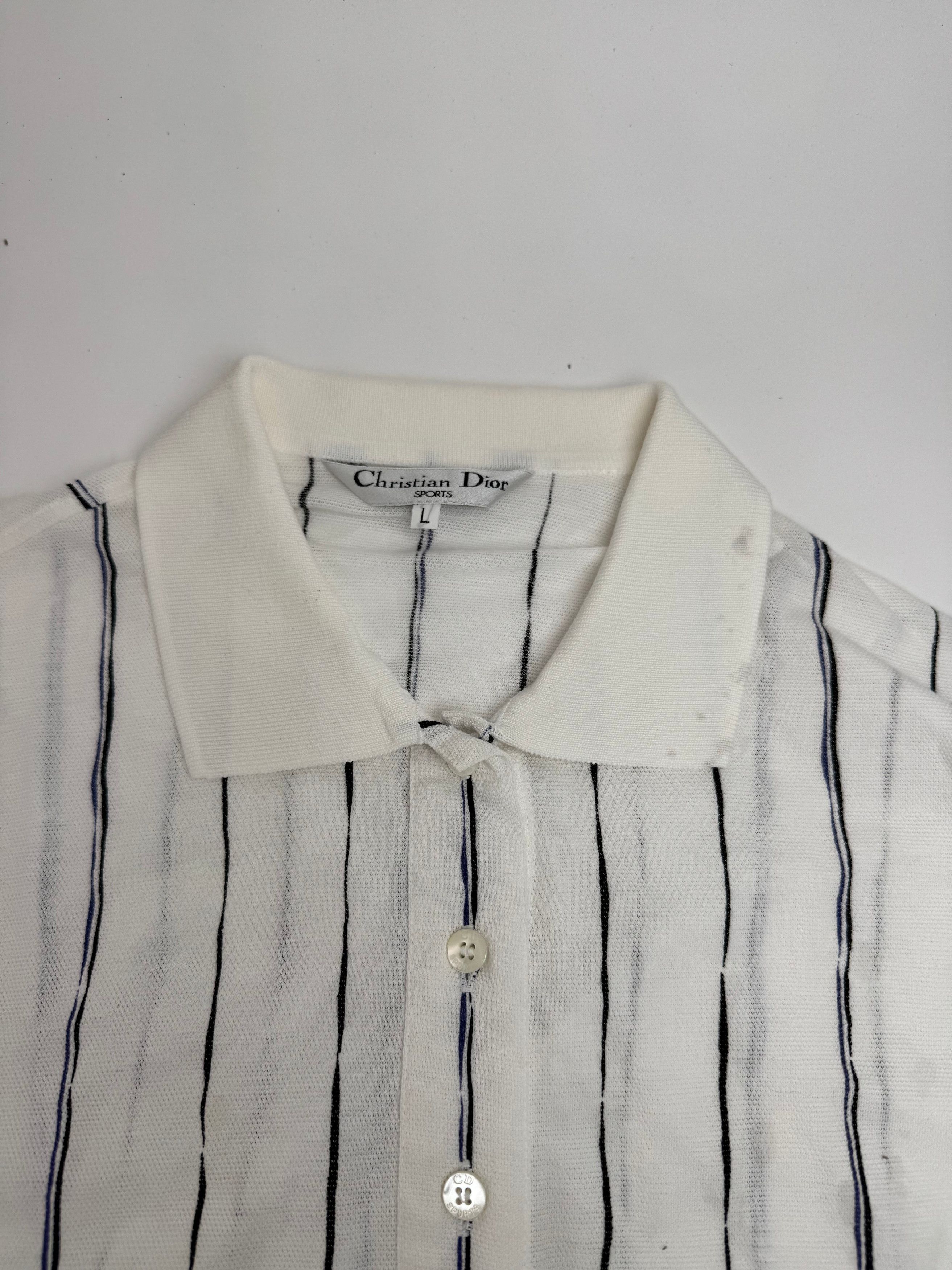 Dior Vintage Shirt Sweater Striped White L Size L / US 10 / IT 46 - 6 Thumbnail
