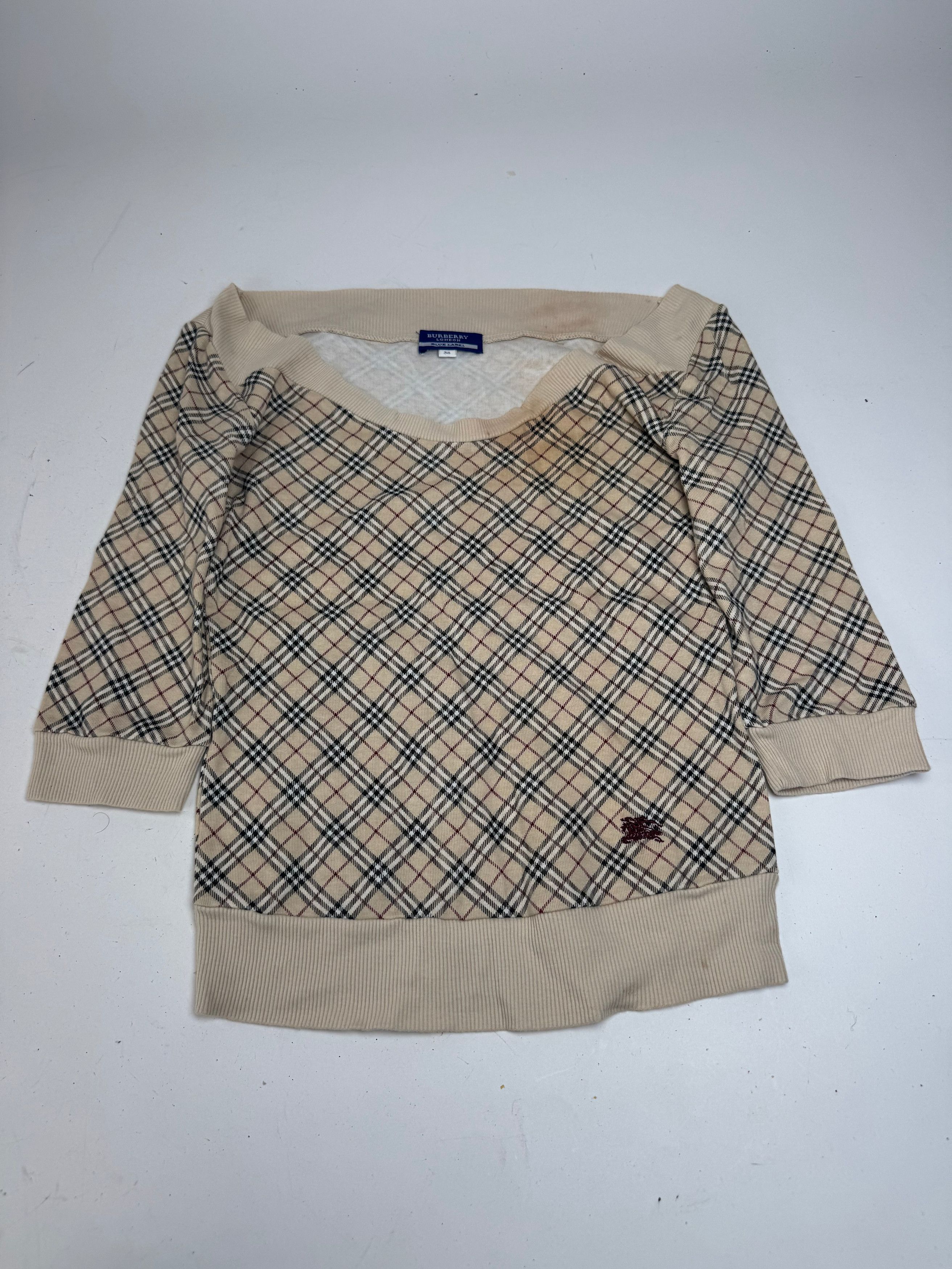 Burberry Vintage Nova Check Short-Sleeve Sweater beige M Size S / US 4 / IT 40 - 4 Thumbnail