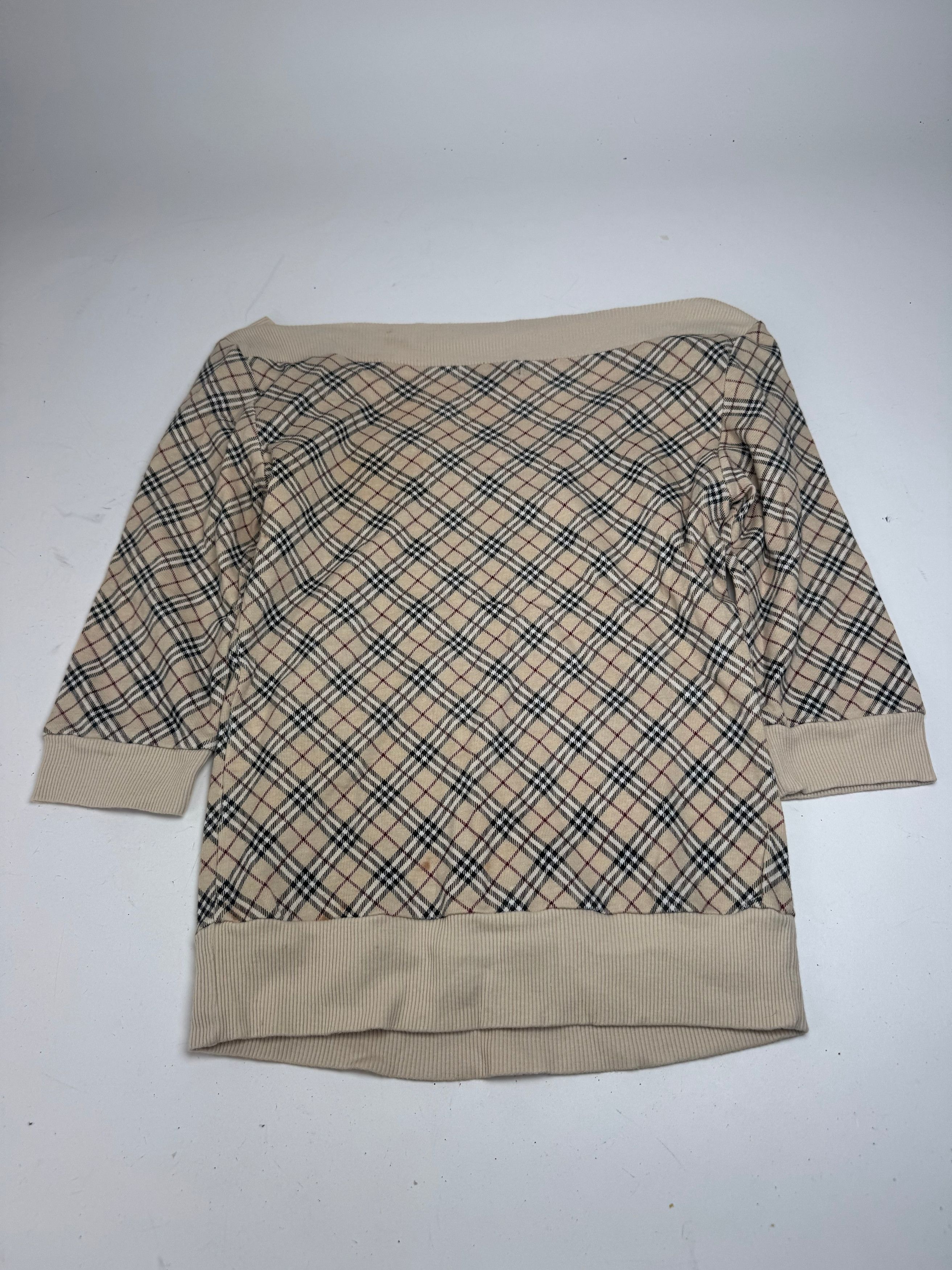 Burberry Vintage Nova Check Short-Sleeve Sweater beige M Size S / US 4 / IT 40 - 9 Thumbnail
