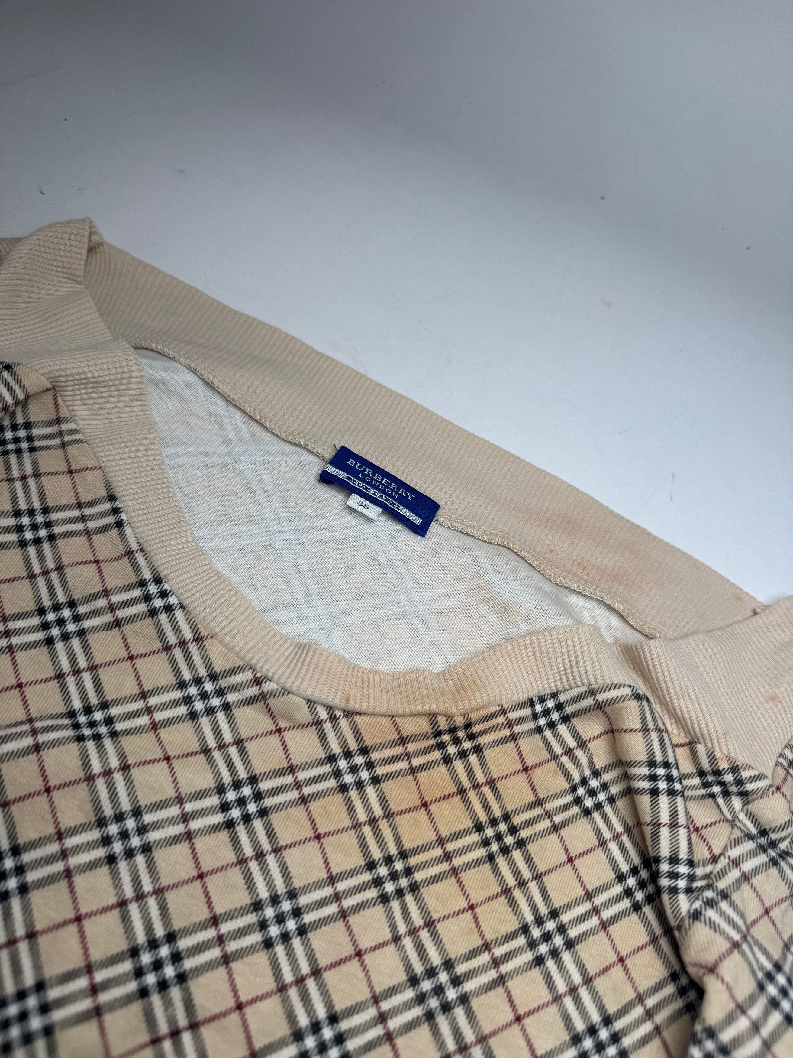 Burberry Vintage Nova Check Short-Sleeve Sweater beige M Size S / US 4 / IT 40 - 6 Thumbnail