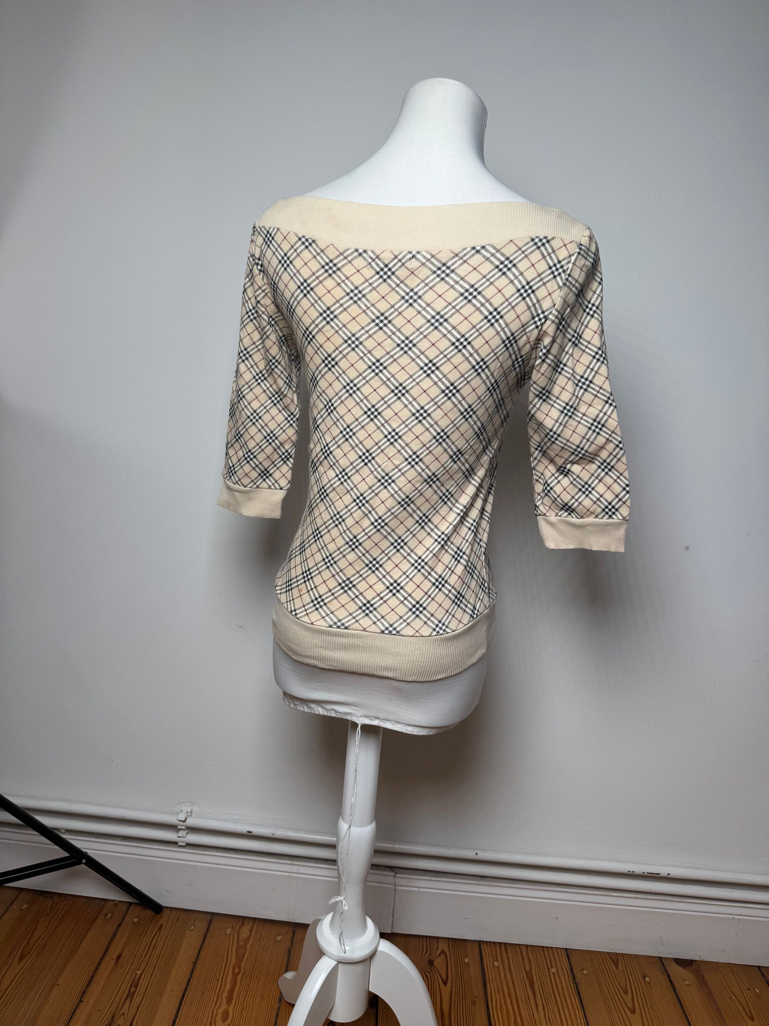 Burberry Vintage Nova Check Short-Sleeve Sweater beige M Size S / US 4 / IT 40 - 3 Thumbnail