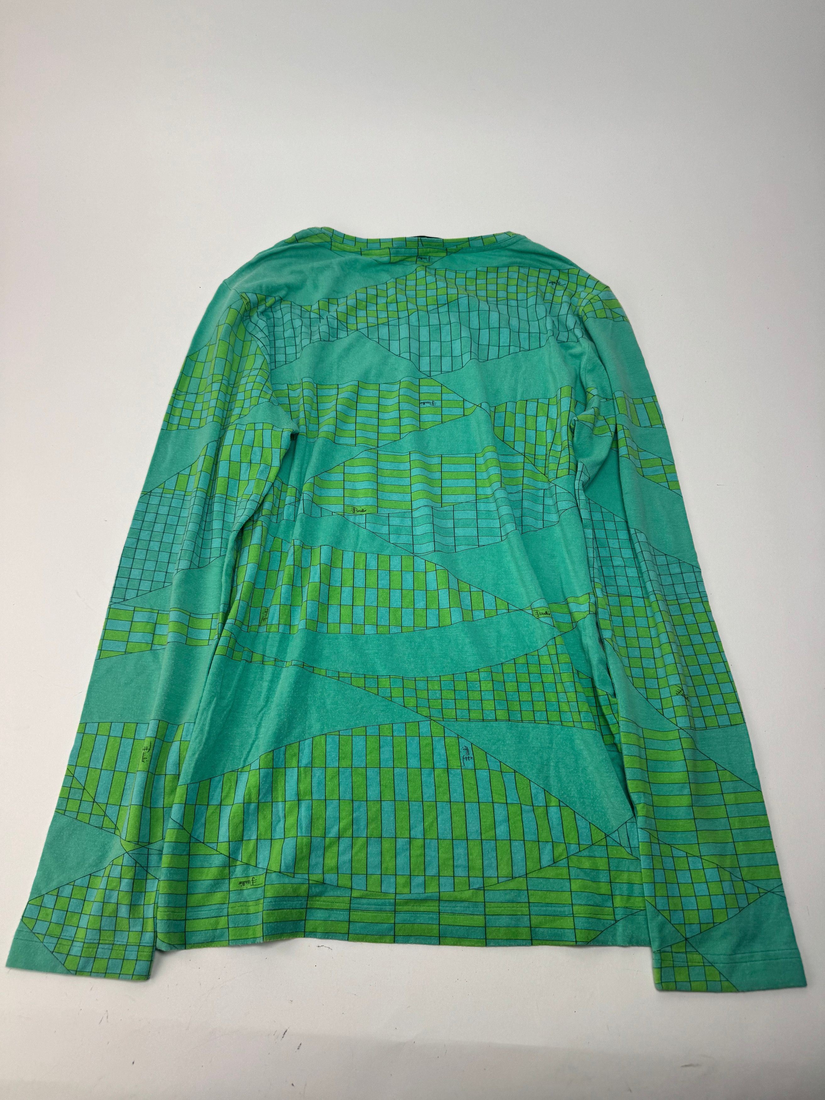 Emilio Pucci Vintage Viskose Sweather Blue Green Size M / US 6-8 / IT 42-44 - 11 Thumbnail
