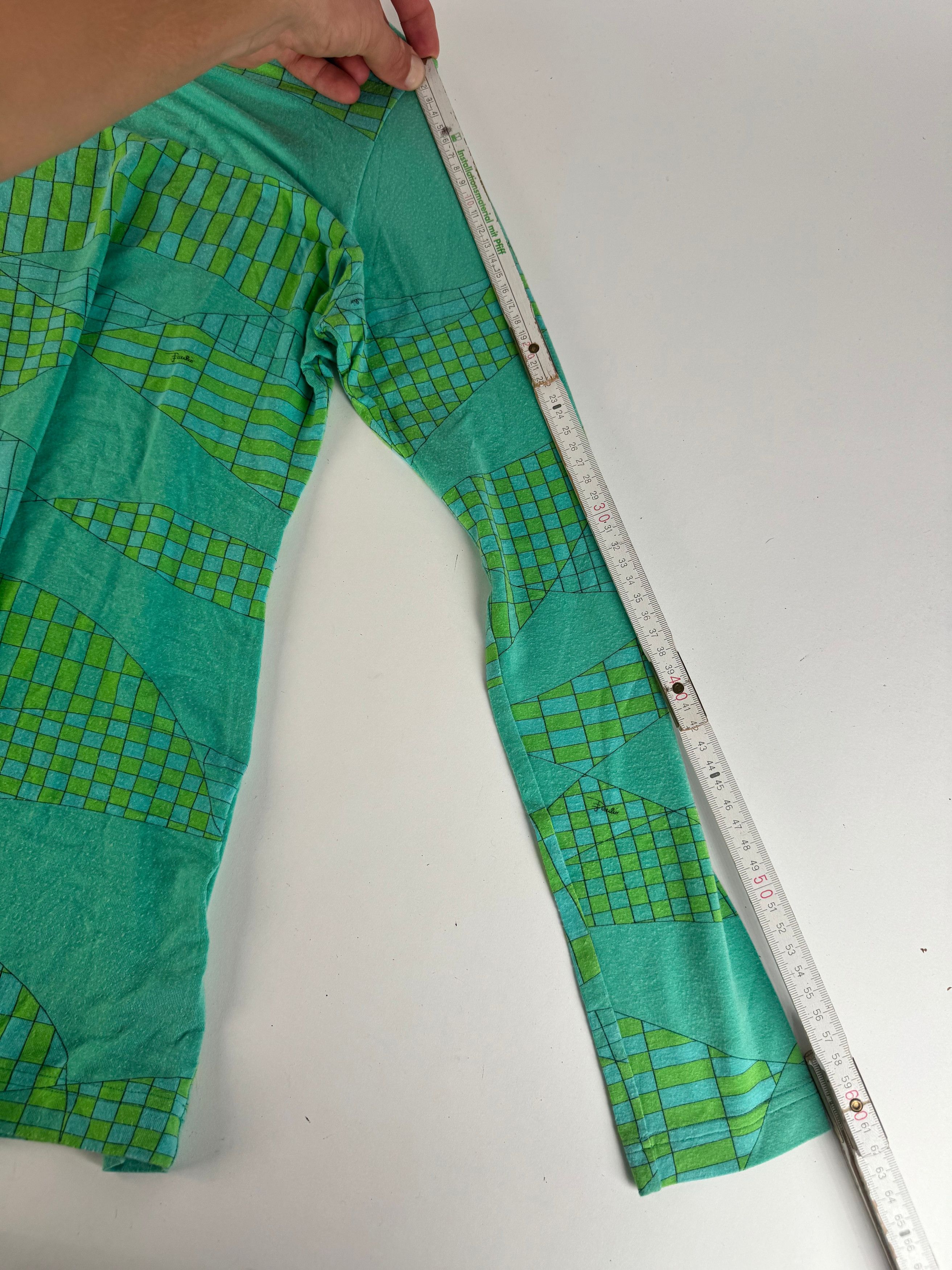 Emilio Pucci Vintage Viskose Sweather Blue Green Size M / US 6-8 / IT 42-44 - 8 Thumbnail