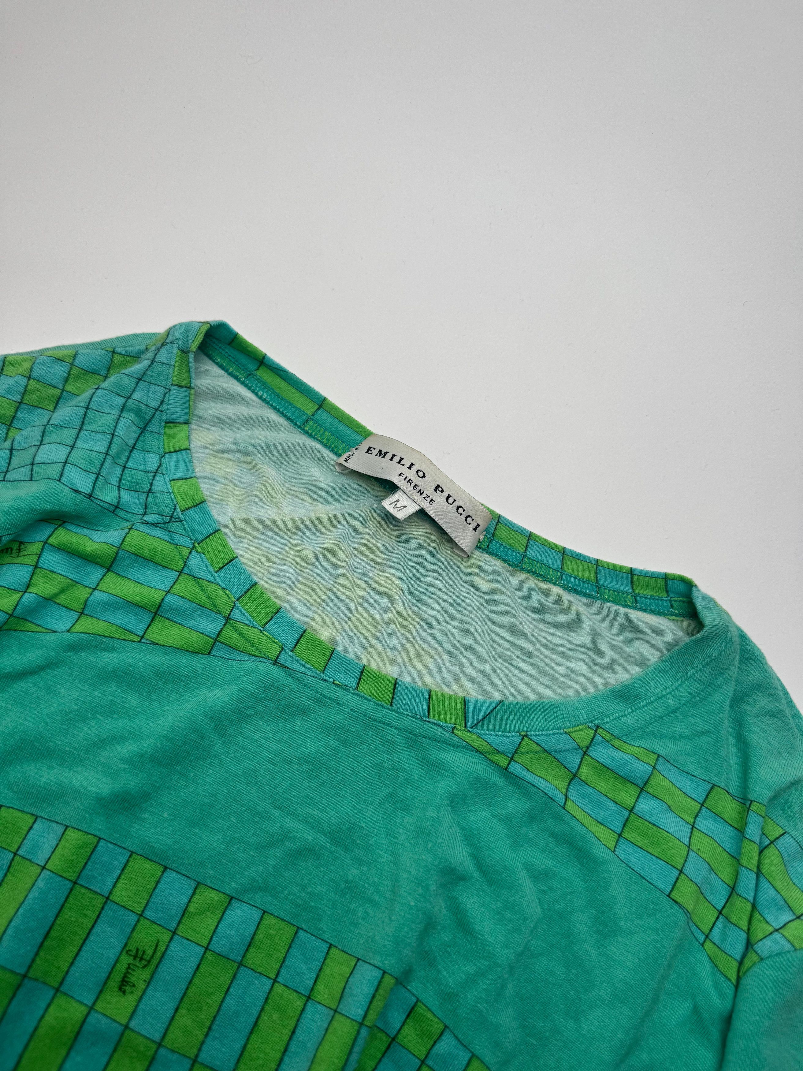 Emilio Pucci Vintage Viskose Sweather Blue Green Size M / US 6-8 / IT 42-44 - 5 Thumbnail