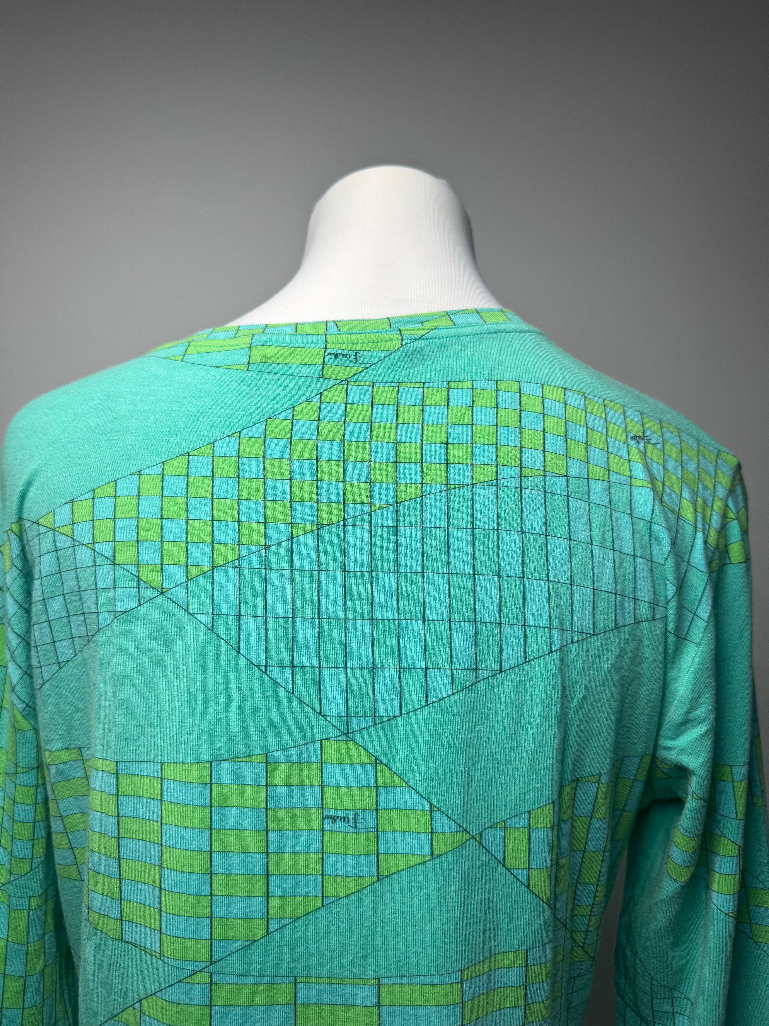 Emilio Pucci Vintage Viskose Sweather Blue Green Size M / US 6-8 / IT 42-44 - 15 Thumbnail