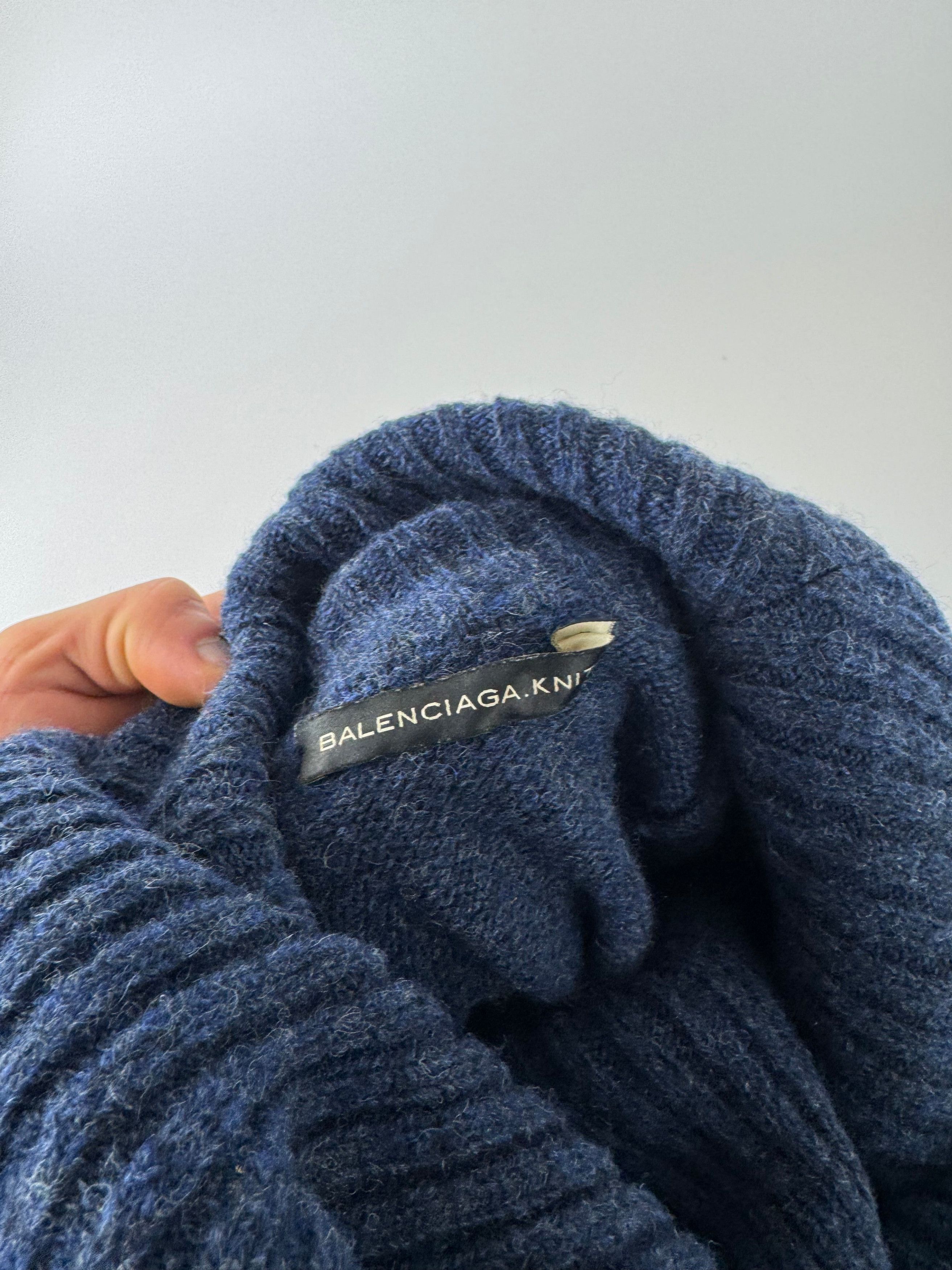 Balenciaga Vintage Big Turtle Neck Wool Sweather Blue Size M / US 6-8 / IT 42-44 - 10 Thumbnail