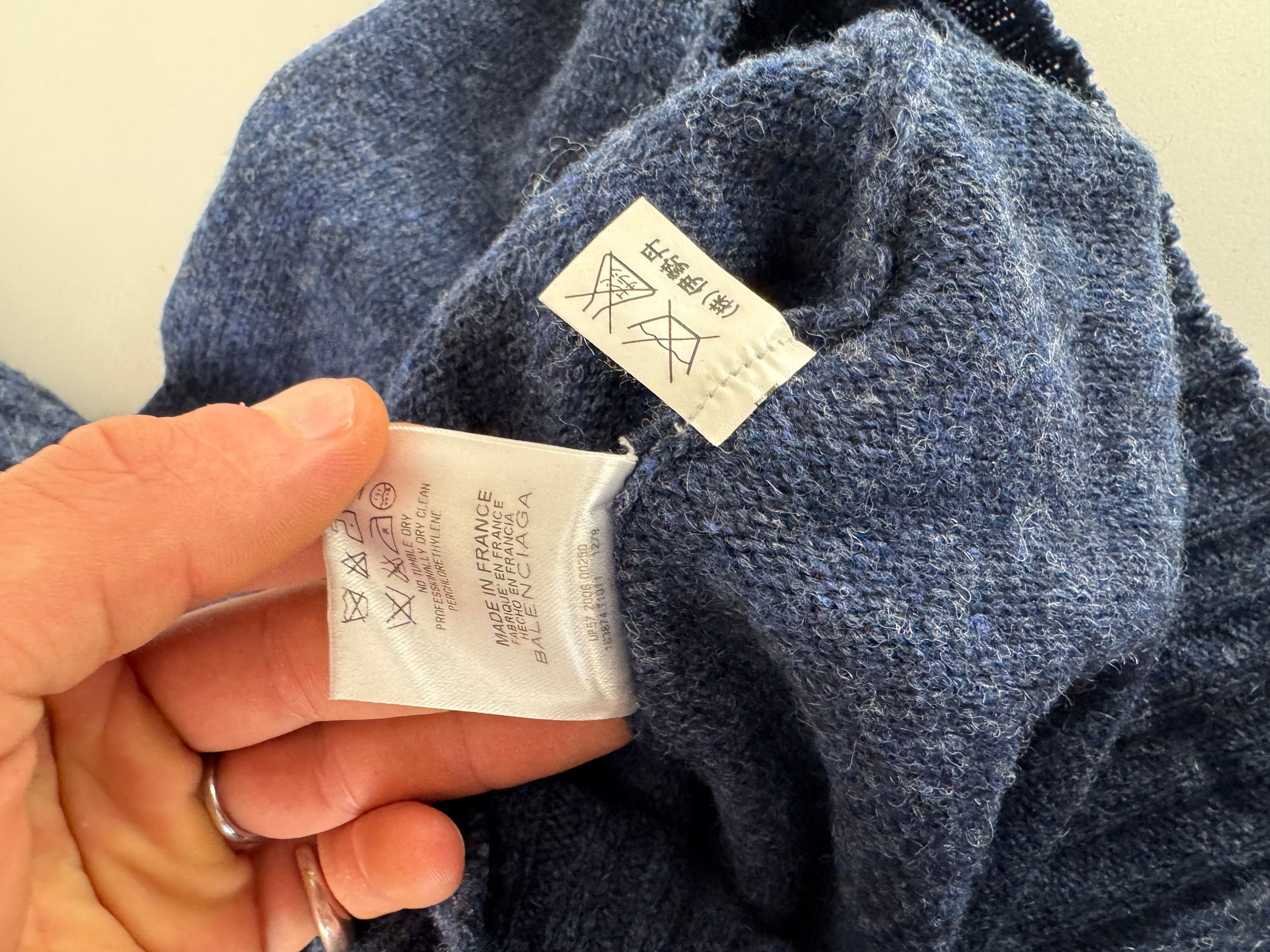 Balenciaga Vintage Big Turtle Neck Wool Sweather Blue Size M / US 6-8 / IT 42-44 - 9 Thumbnail