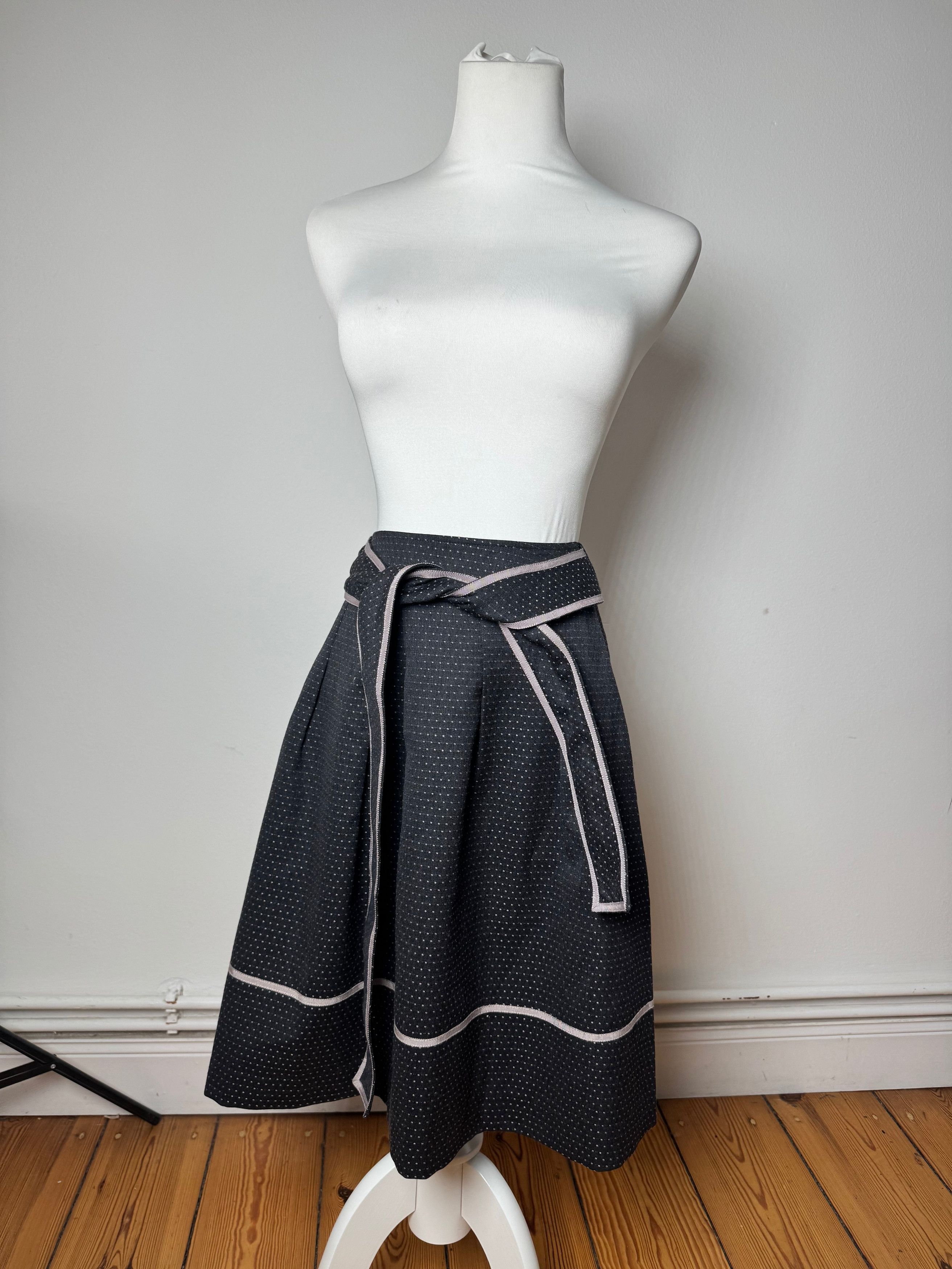 Courreges Vintage Skirt Black White 36/S Size 26" / US 2 / IT 38 - 12 Thumbnail